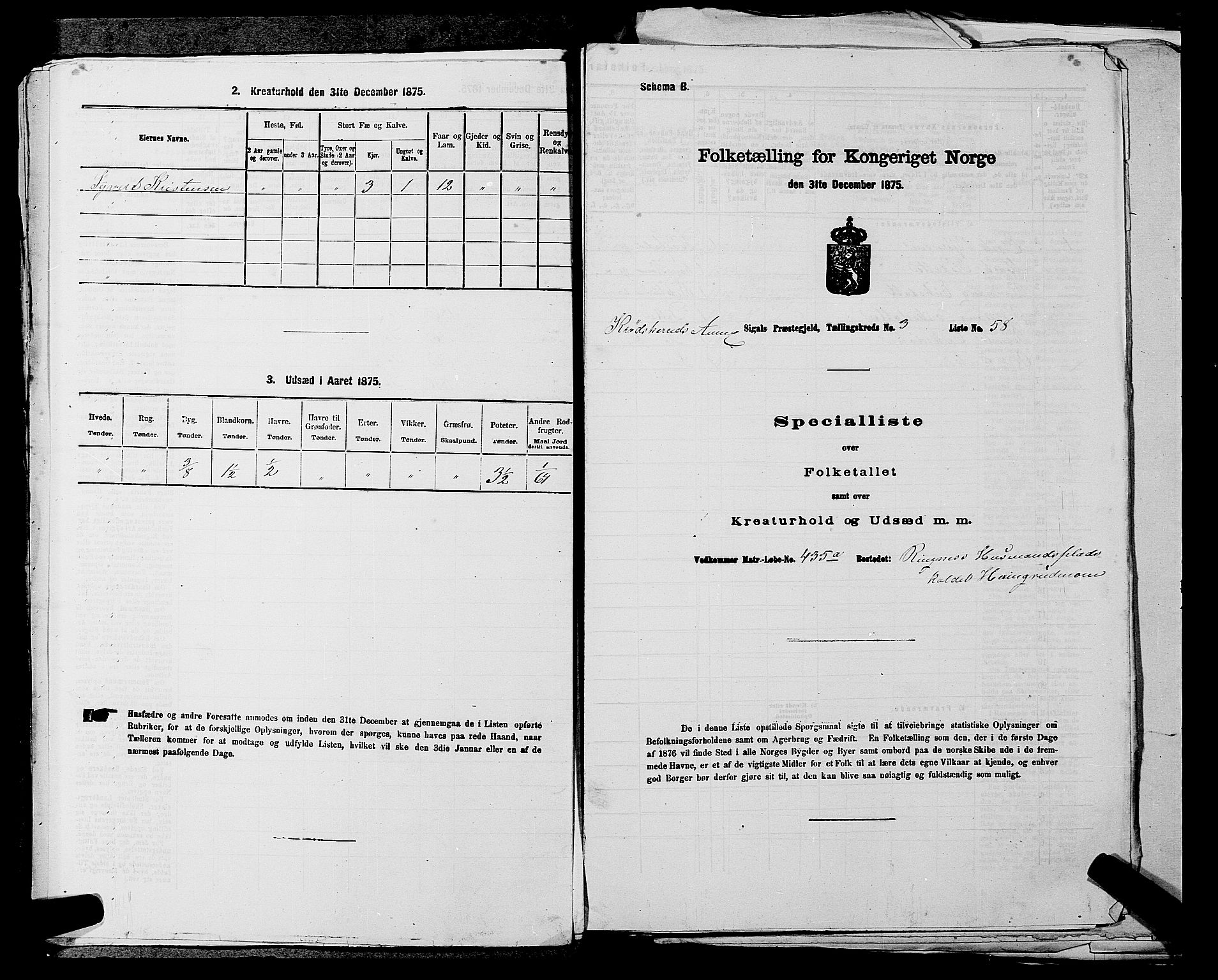 SAKO, 1875 census for 0621P Sigdal, 1875, p. 1597