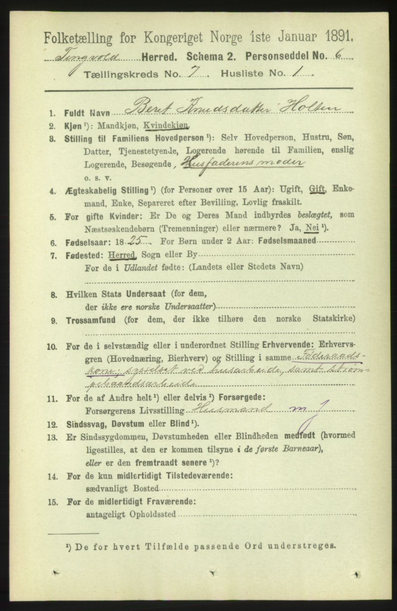 RA, 1891 census for 1560 Tingvoll, 1891, p. 2907