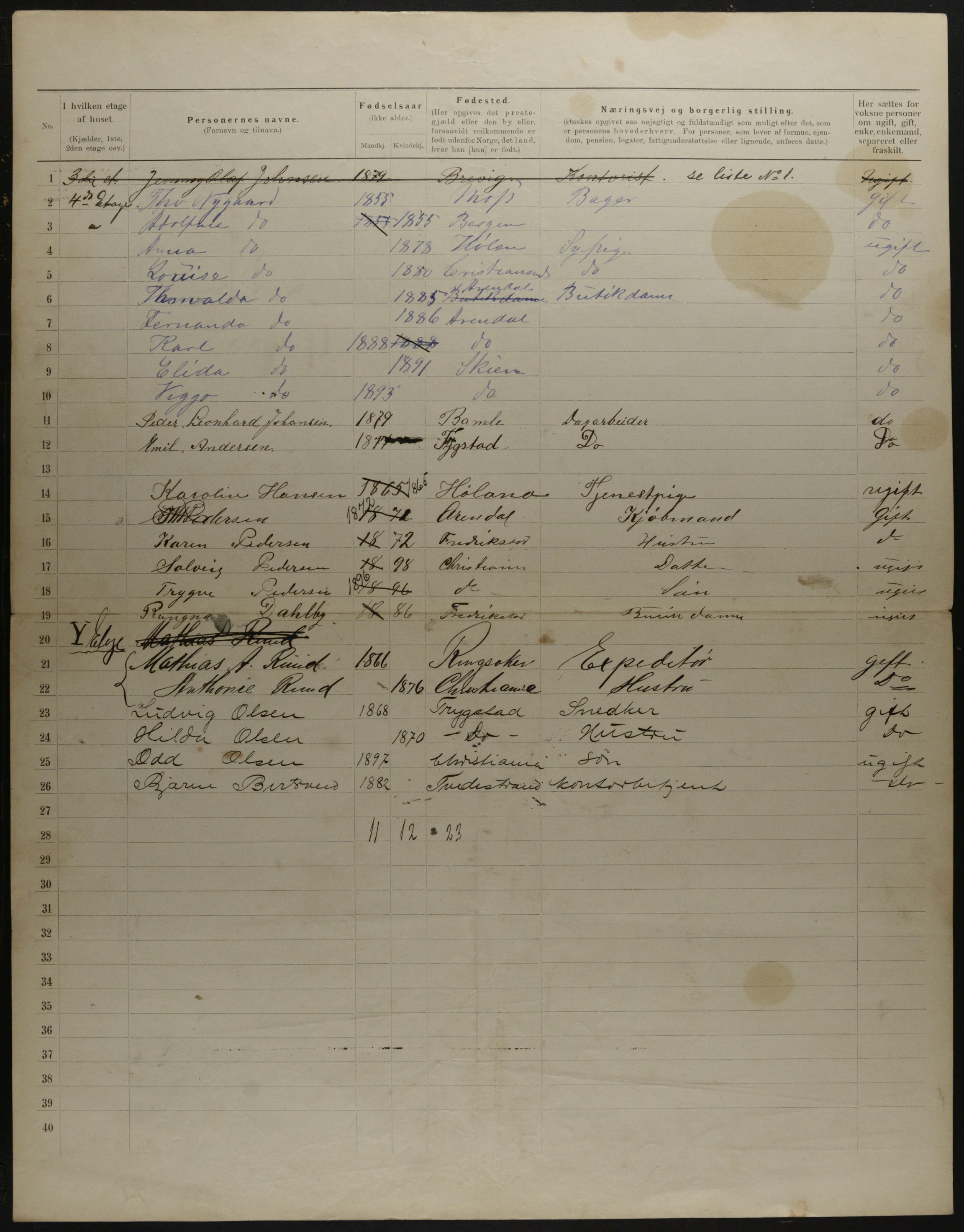 OBA, Municipal Census 1901 for Kristiania, 1901, p. 17676