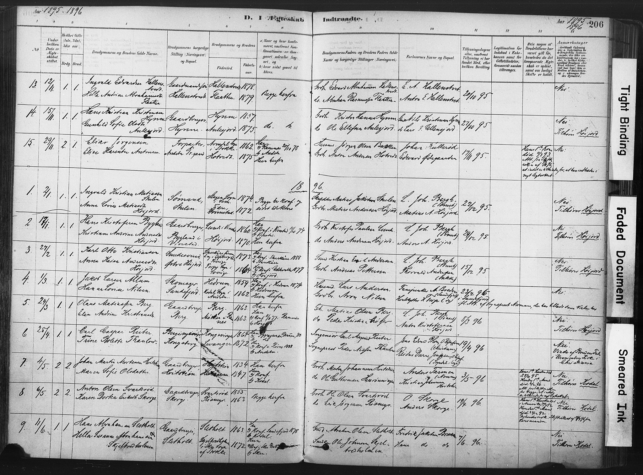 Andebu kirkebøker, AV/SAKO-A-336/F/Fa/L0007: Parish register (official) no. 7, 1878-1899, p. 206