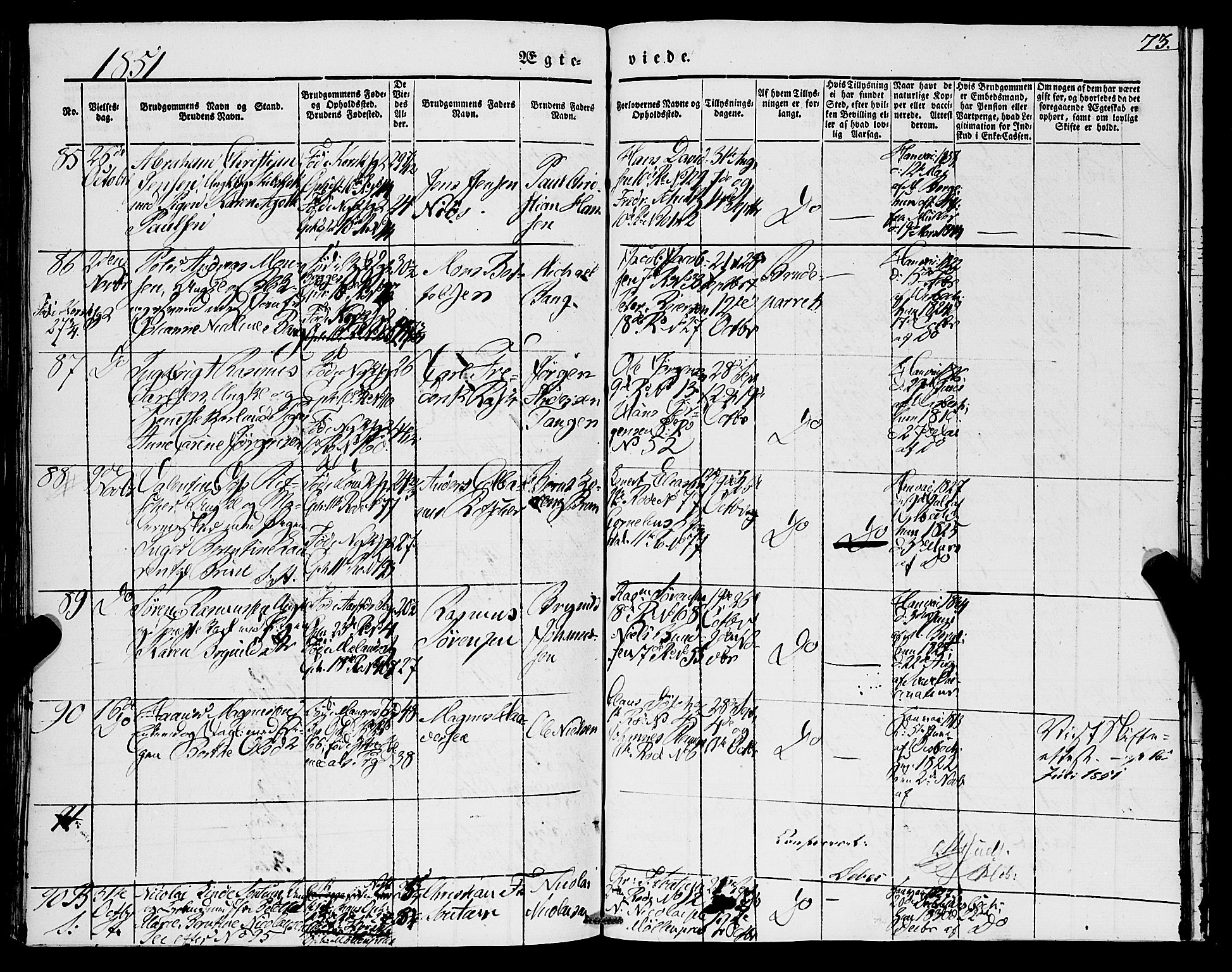 Domkirken sokneprestembete, AV/SAB-A-74801/H/Haa/L0033: Parish register (official) no. D 1, 1841-1853, p. 73