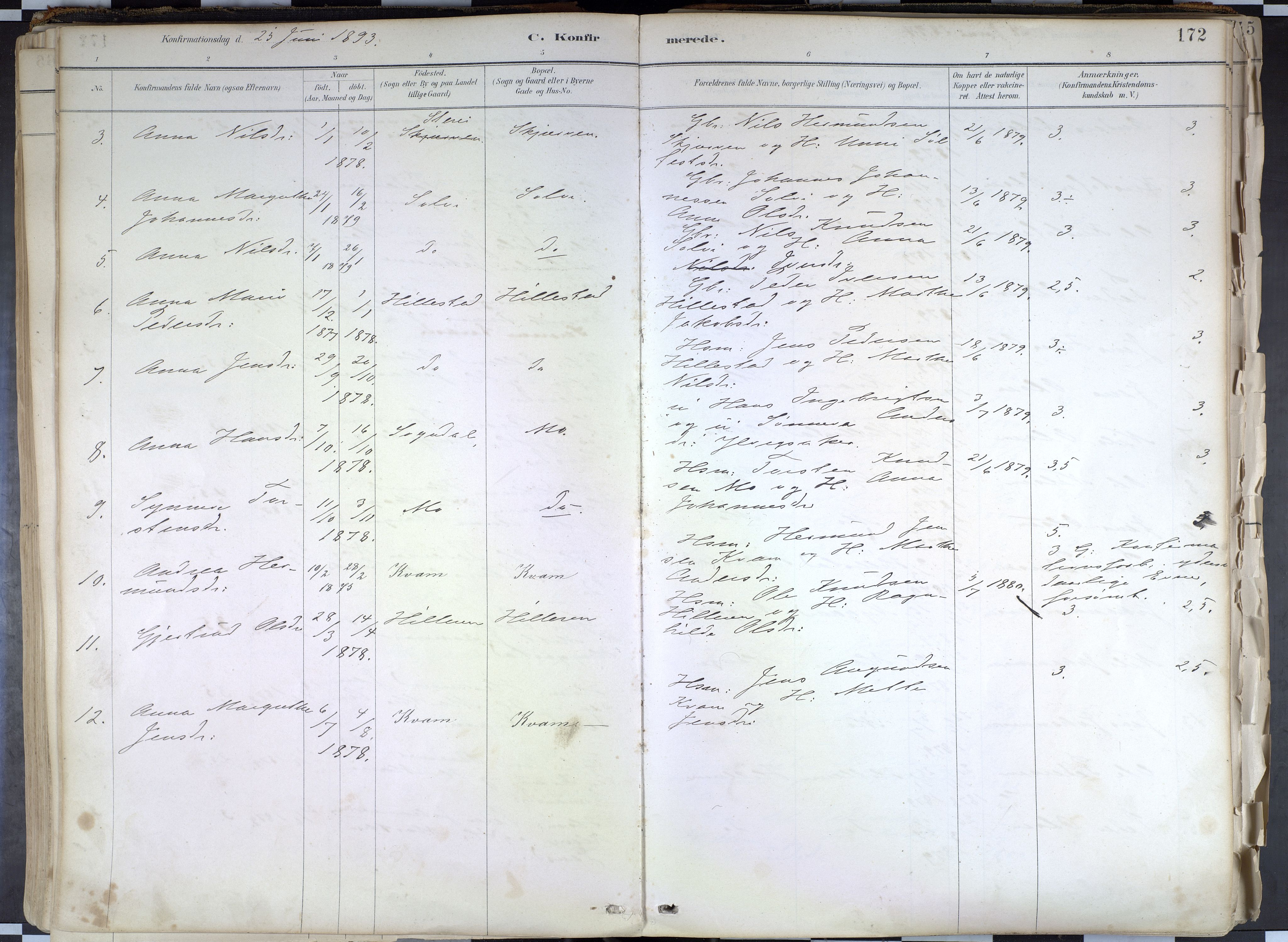 Hafslo sokneprestembete, AV/SAB-A-80301/H/Haa/Haab/L0001: Parish register (official) no. B 1, 1886-1945, p. 172