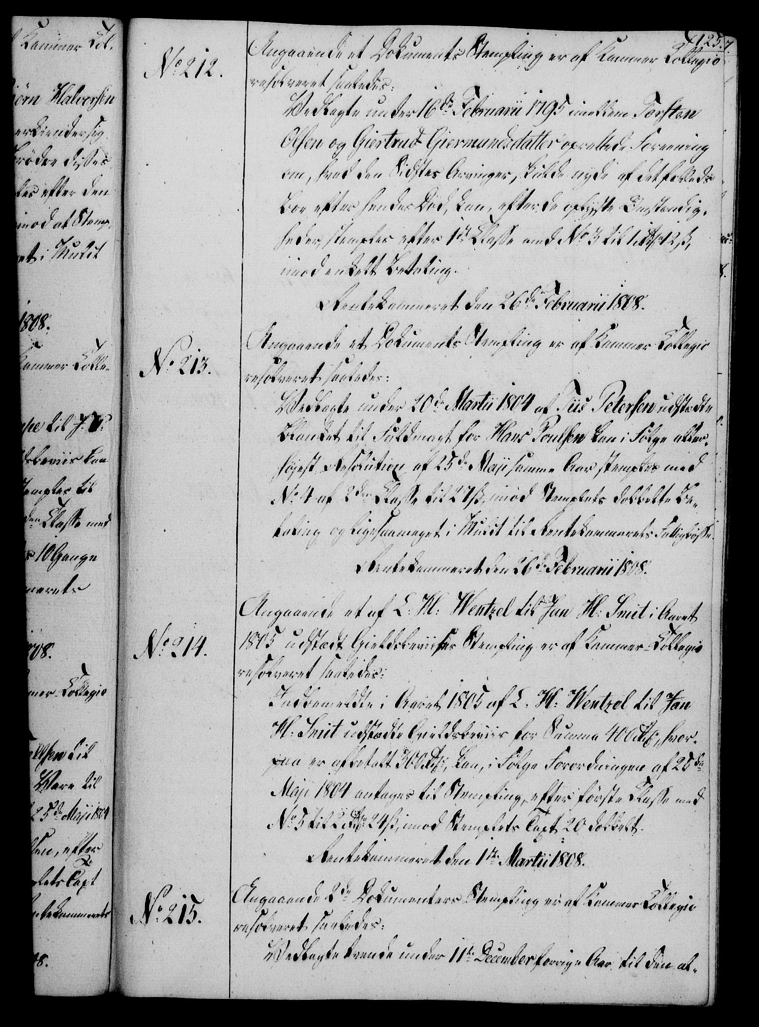 Rentekammeret, Kammerkanselliet, RA/EA-3111/G/Gg/Gga/L0019: Norsk ekspedisjonsprotokoll med register (merket RK 53.19), 1807-1810, p. 125