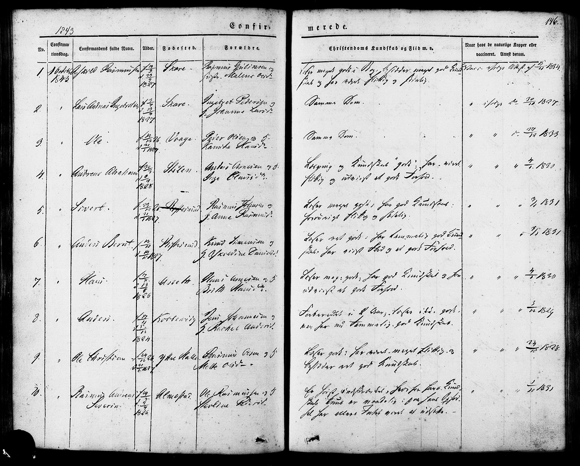 Ministerialprotokoller, klokkerbøker og fødselsregistre - Møre og Romsdal, AV/SAT-A-1454/503/L0034: Parish register (official) no. 503A02, 1841-1884, p. 146