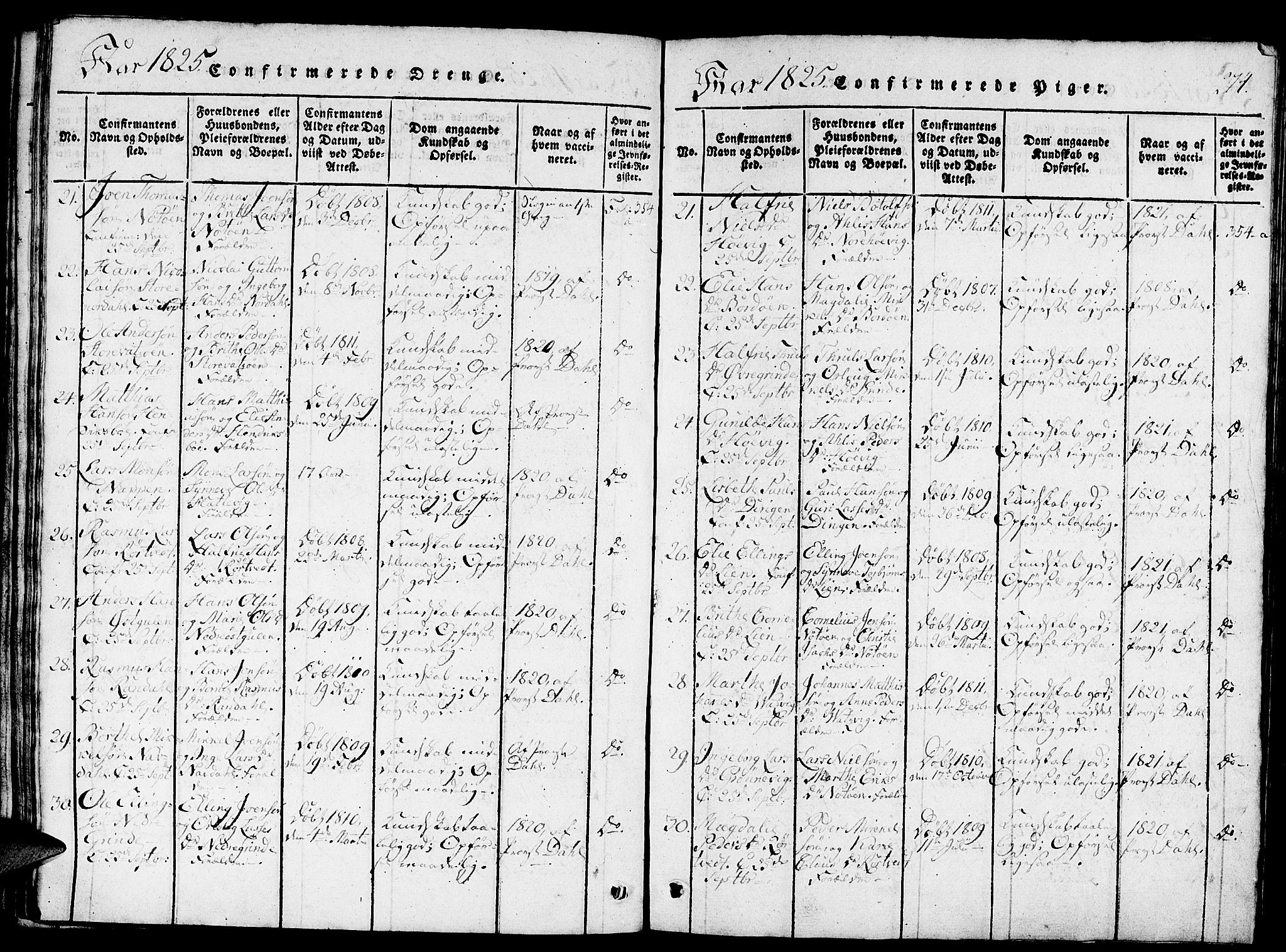 Gulen sokneprestembete, AV/SAB-A-80201/H/Haa/Haaa/L0018: Parish register (official) no. A 18, 1816-1825, p. 274