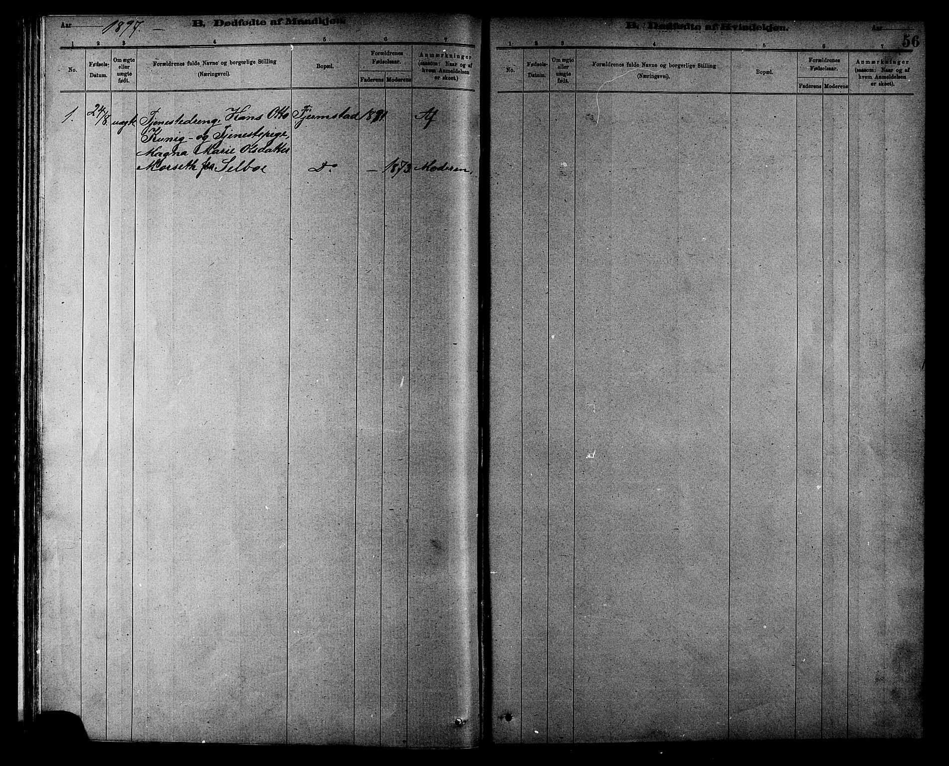 Ministerialprotokoller, klokkerbøker og fødselsregistre - Sør-Trøndelag, SAT/A-1456/608/L0341: Parish register (copy) no. 608C07, 1890-1912, p. 56