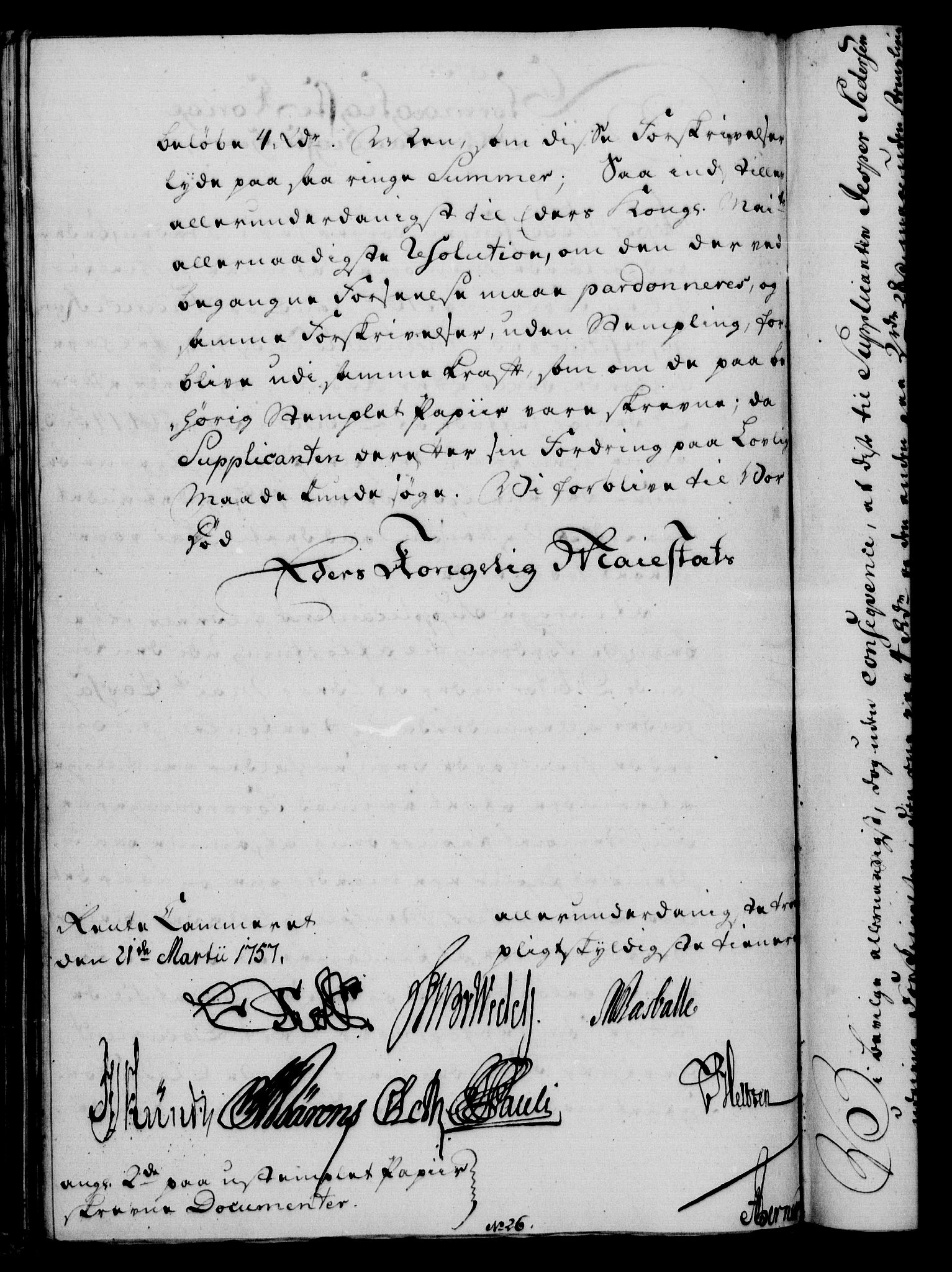 Rentekammeret, Kammerkanselliet, AV/RA-EA-3111/G/Gf/Gfa/L0039: Norsk relasjons- og resolusjonsprotokoll (merket RK 52.39), 1757, p. 208