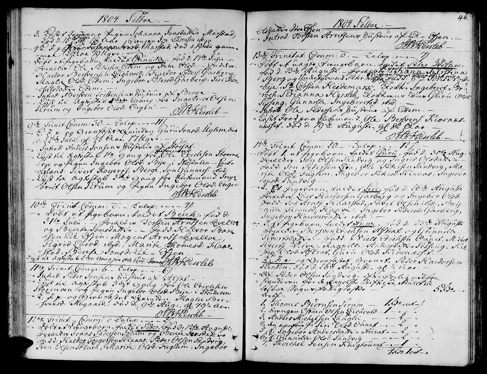 Ministerialprotokoller, klokkerbøker og fødselsregistre - Sør-Trøndelag, SAT/A-1456/695/L1140: Parish register (official) no. 695A03, 1801-1815, p. 46