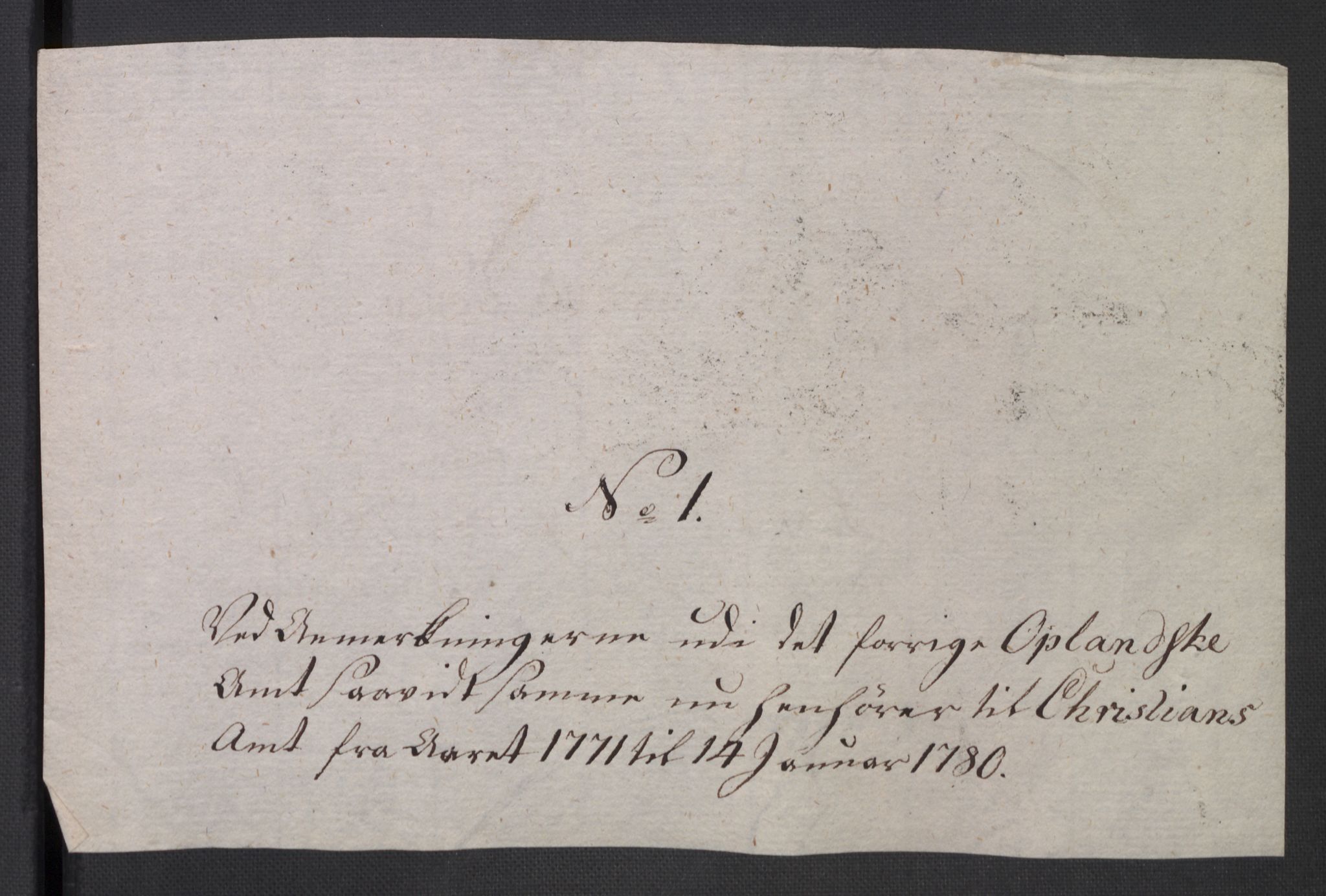 Rentekammeret inntil 1814, Reviderte regnskaper, Mindre regnskaper, AV/RA-EA-4068/Rb/L0014: Opplands amt, 1771-1779, p. 966