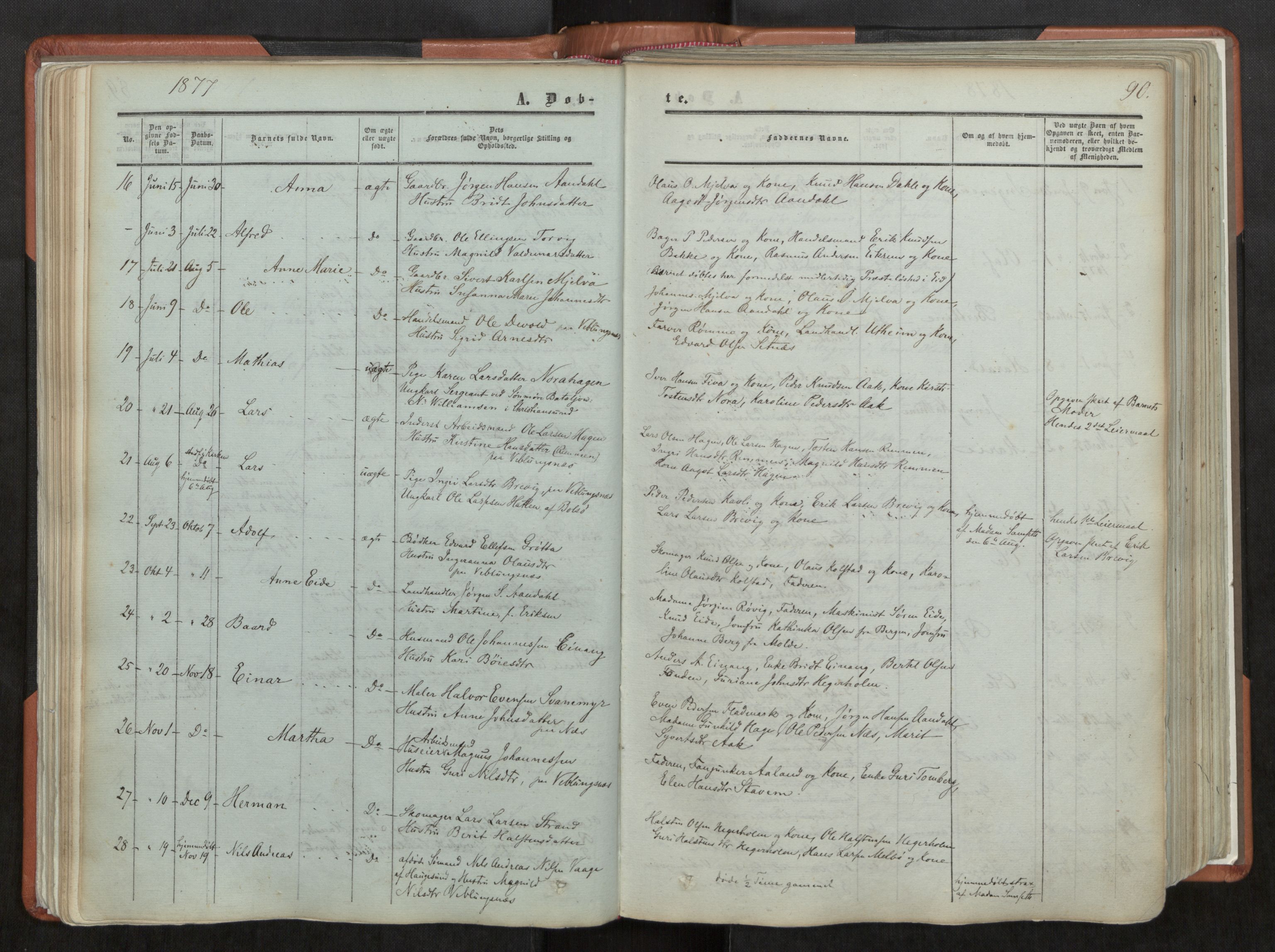 Ministerialprotokoller, klokkerbøker og fødselsregistre - Møre og Romsdal, AV/SAT-A-1454/544/L0572: Parish register (official) no. 544A05, 1854-1886, p. 90