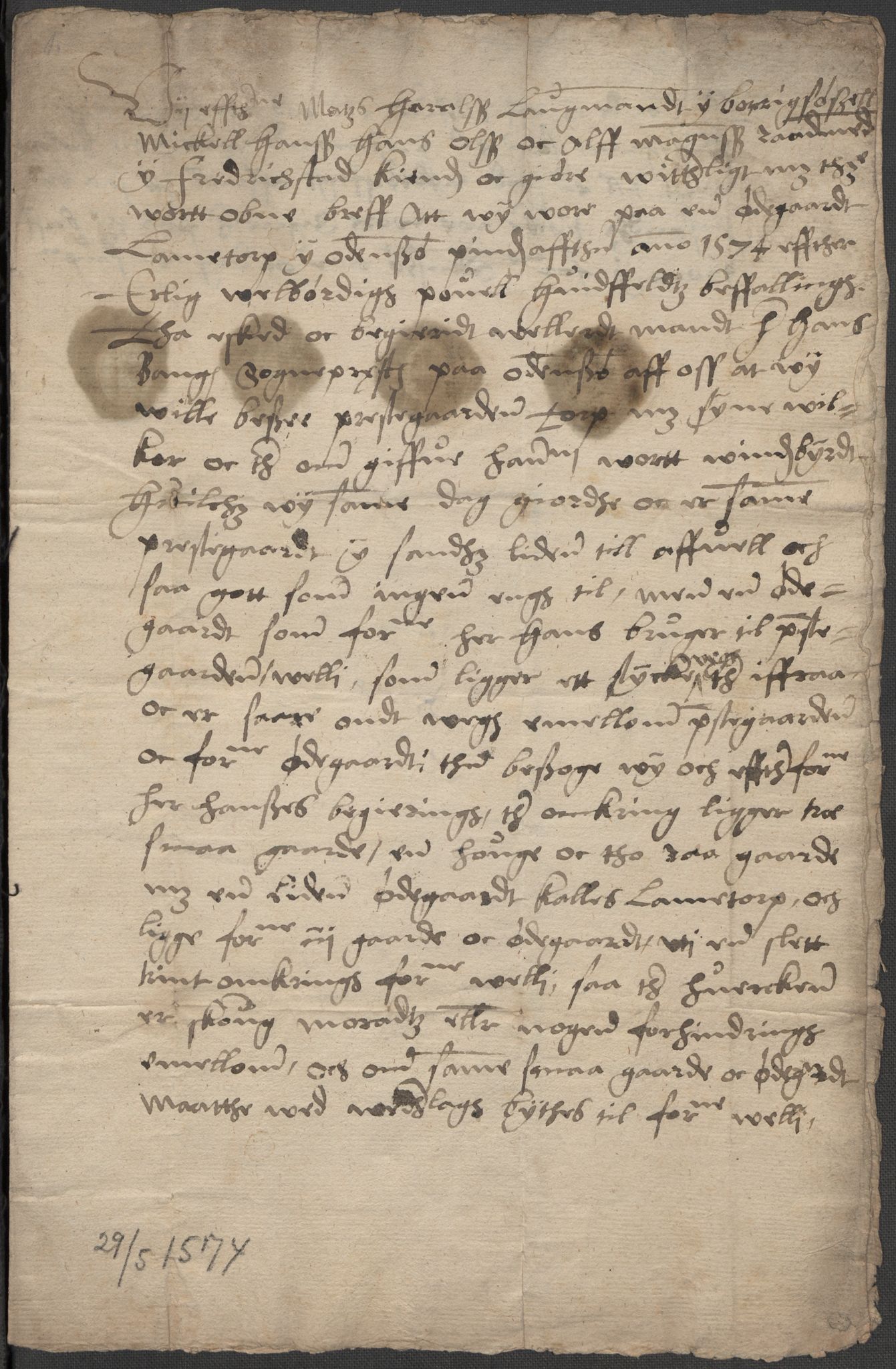 Riksarkivets diplomsamling, AV/RA-EA-5965/F15/L0002: Prestearkiv - Østfold, 1572-1683, p. 105