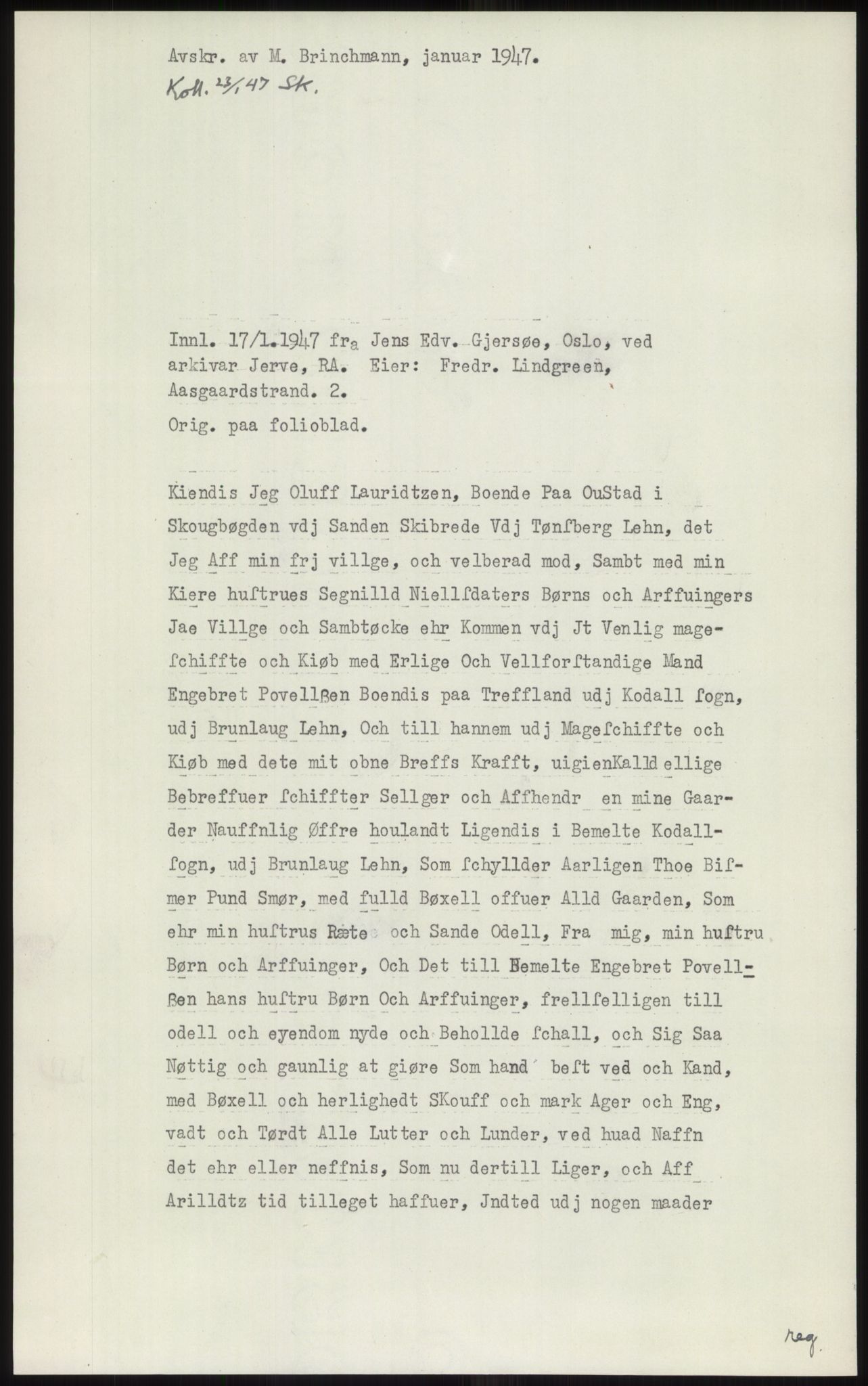 Samlinger til kildeutgivelse, Diplomavskriftsamlingen, AV/RA-EA-4053/H/Ha, p. 310