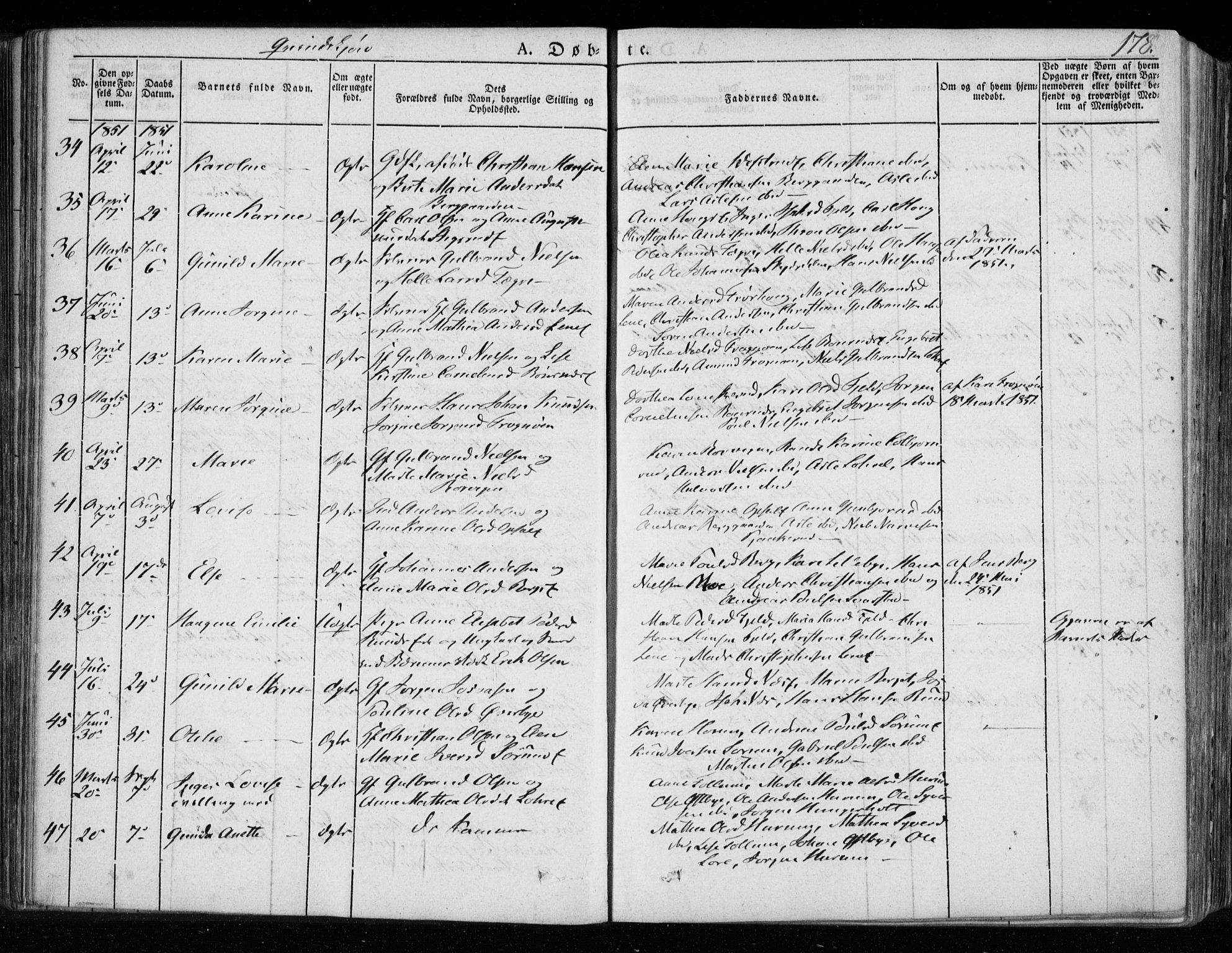 Hole kirkebøker, SAKO/A-228/F/Fa/L0005: Parish register (official) no. I 5, 1833-1851, p. 178