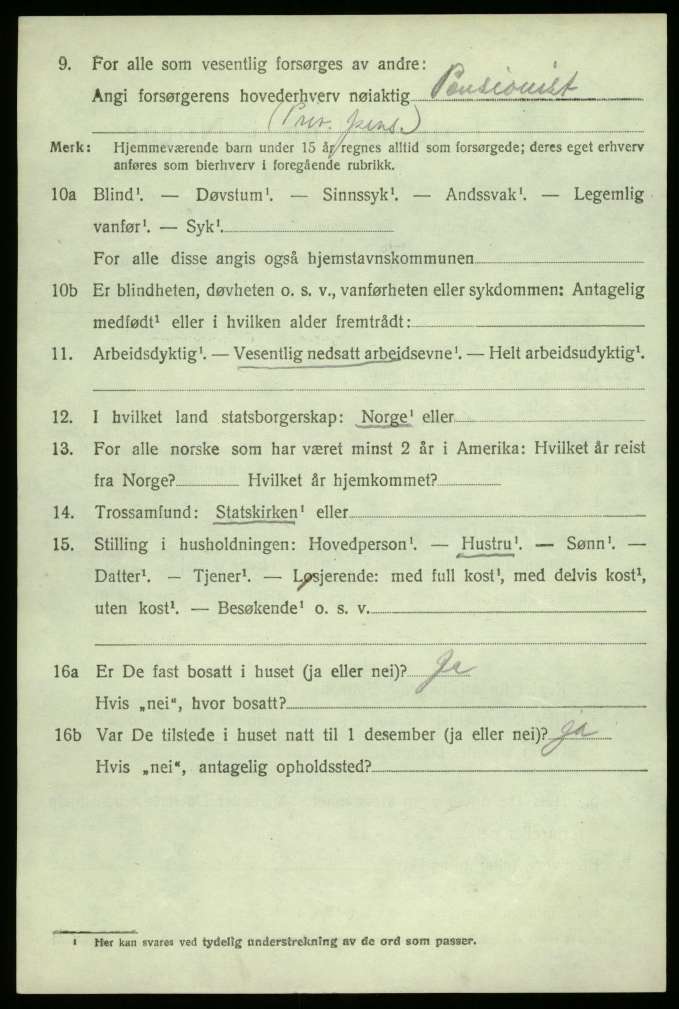 SAO, 1920 census for Borge, 1920, p. 3054