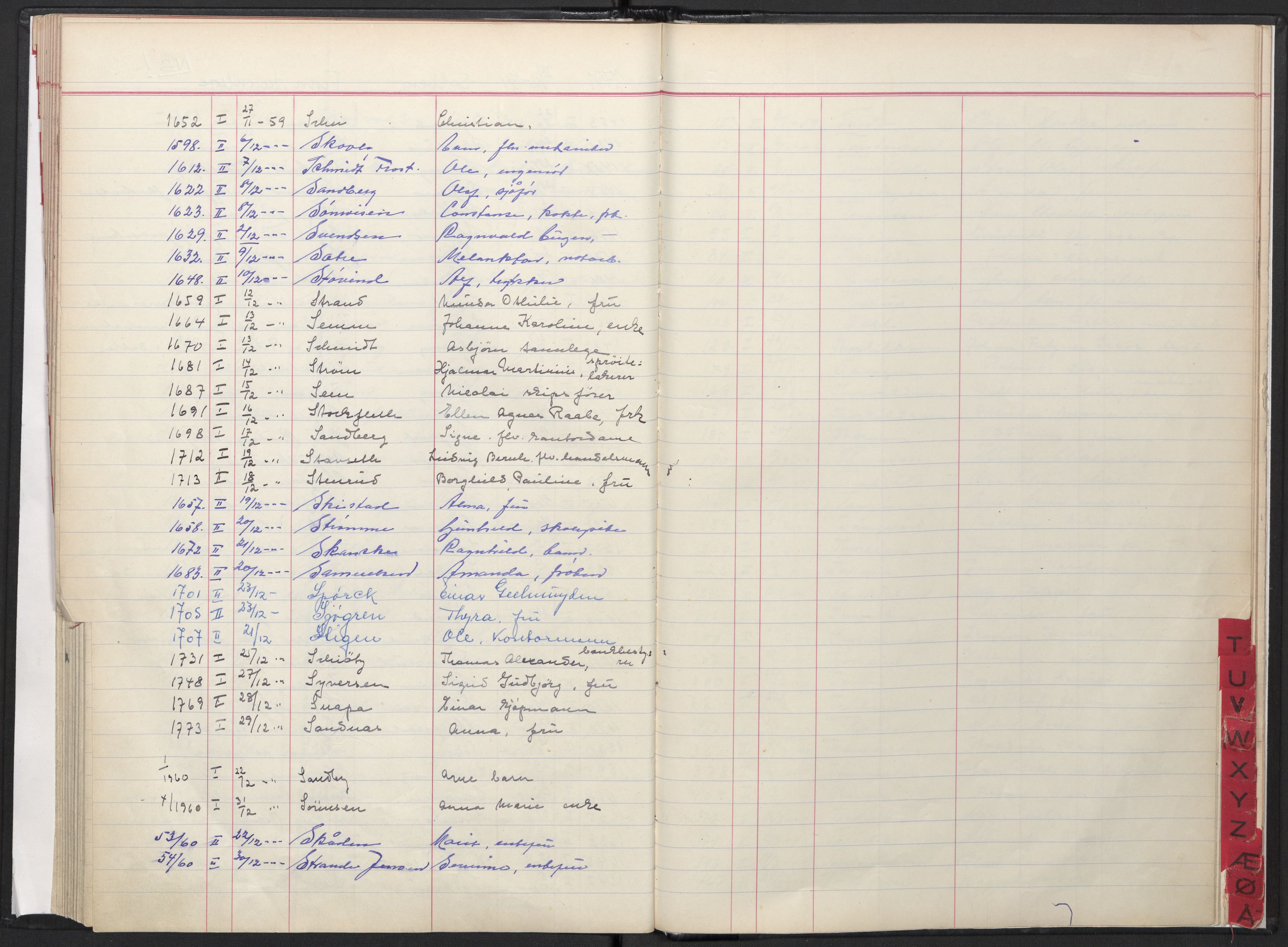 Oslo skifterett, AV/SAO-A-10383/F/Fa/Faa/L0059: Register til dødsfallsprotokollene, 1959