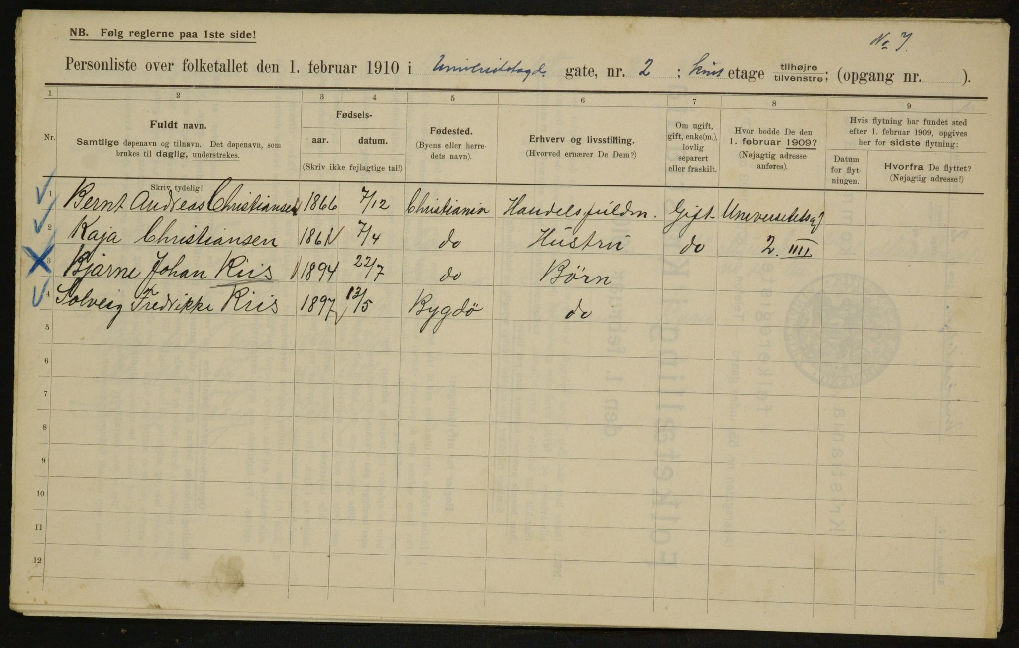 OBA, Municipal Census 1910 for Kristiania, 1910, p. 113670