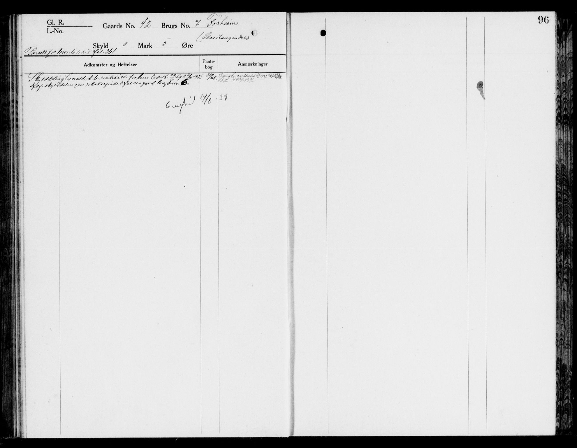 Nordfjord sorenskriveri, SAB/A-2801/02/02a/02ae/L0003: Mortgage register no. II.A.e.3, 1918-1936, p. 96