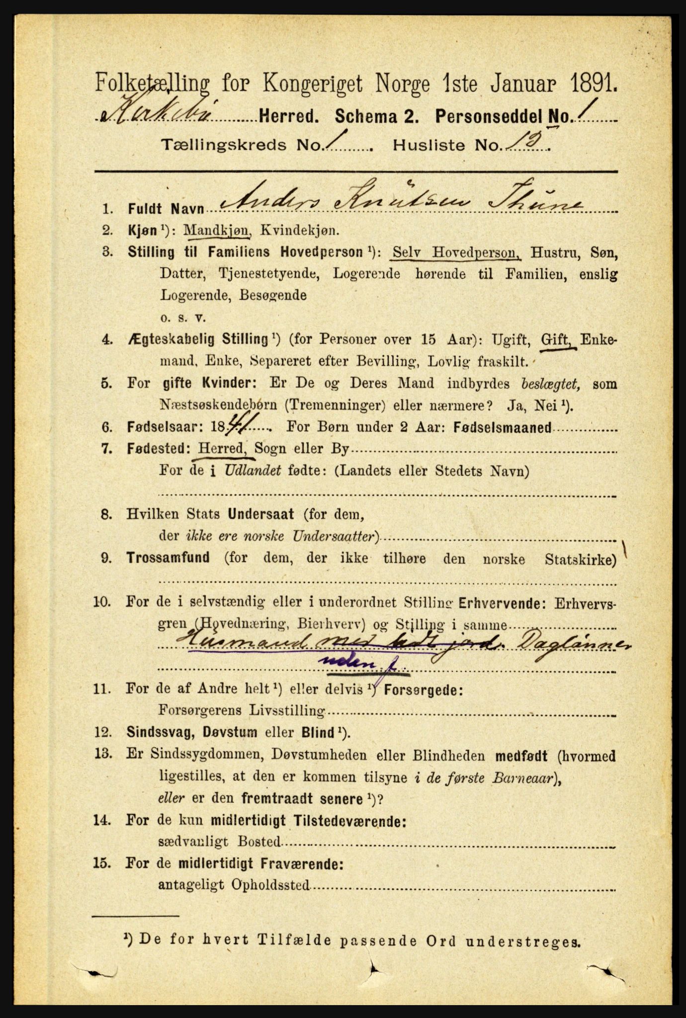 RA, 1891 census for 1416 Kyrkjebø, 1891, p. 154