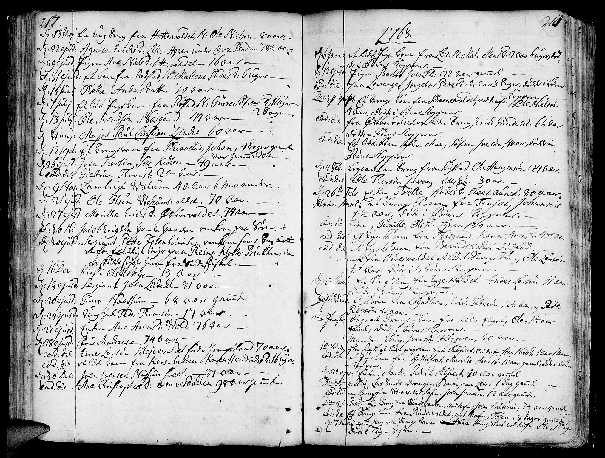 Ministerialprotokoller, klokkerbøker og fødselsregistre - Nord-Trøndelag, SAT/A-1458/717/L0141: Parish register (official) no. 717A01, 1747-1803, p. 217-218