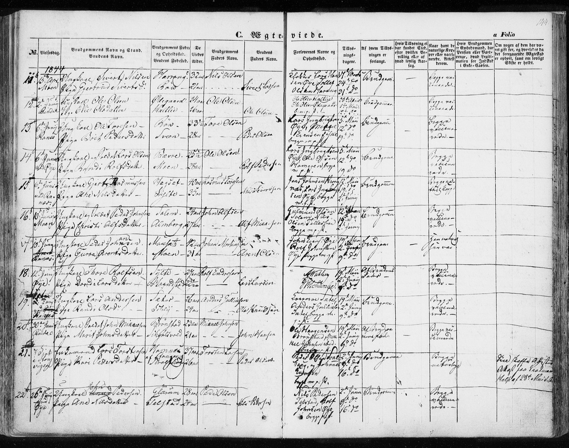 Ministerialprotokoller, klokkerbøker og fødselsregistre - Møre og Romsdal, AV/SAT-A-1454/595/L1043: Parish register (official) no. 595A05, 1843-1851, p. 144