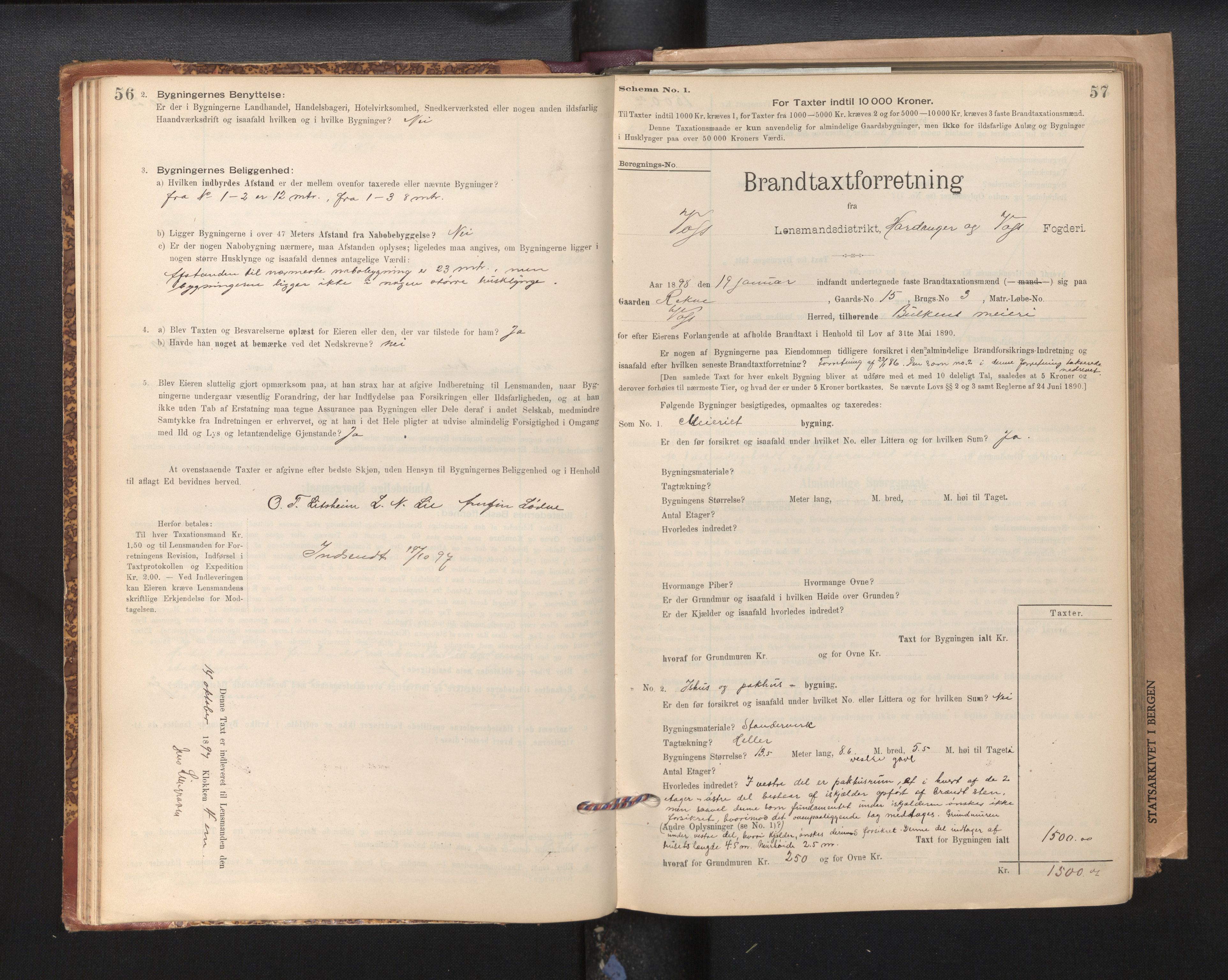 Lensmannen i Voss, SAB/A-35801/0012/L0008: Branntakstprotokoll, skjematakst, 1895-1945, p. 56-57