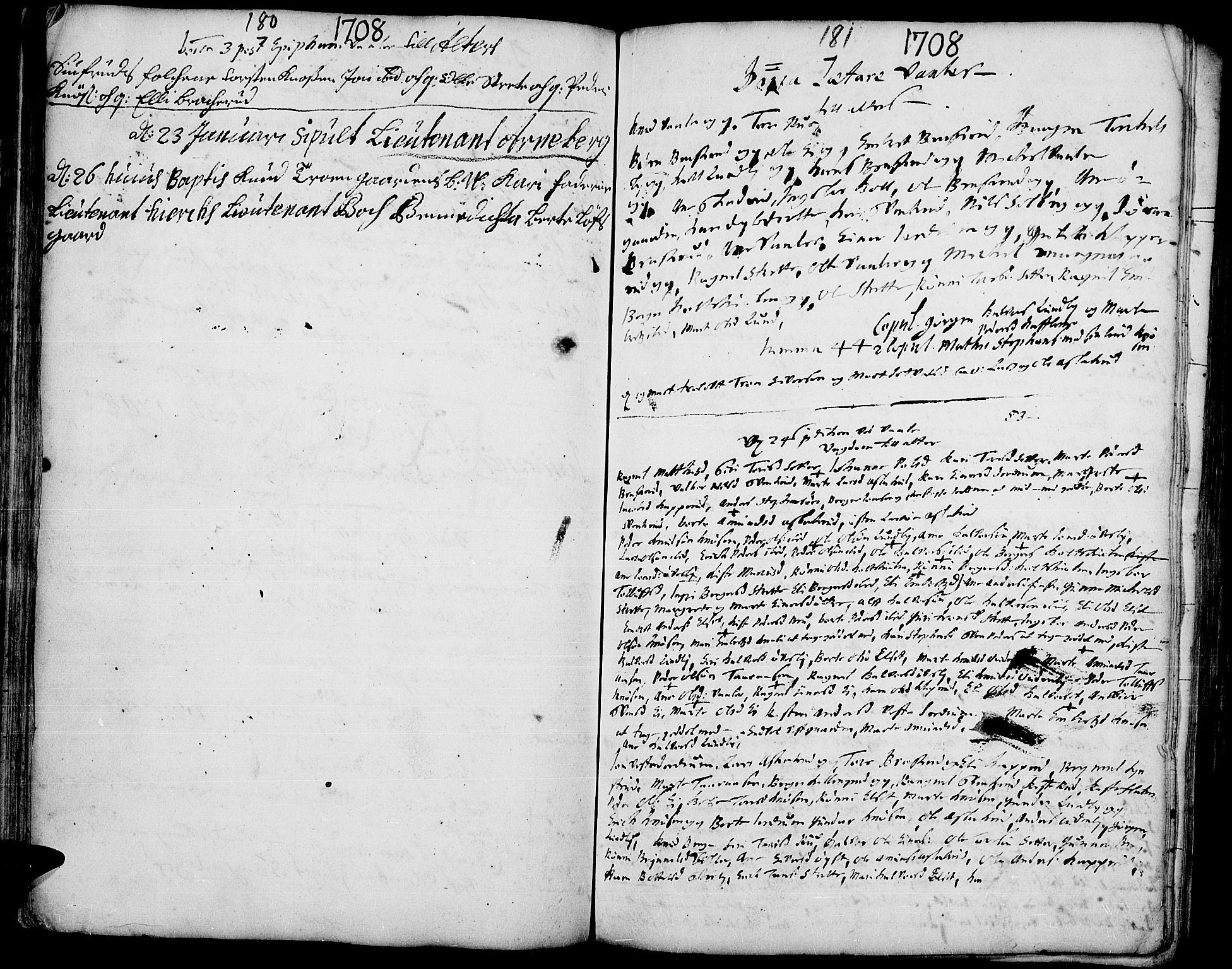 Hof prestekontor, SAH/PREST-038/H/Ha/Haa/L0001: Parish register (official) no. 1, 1701-1720, p. 180-181