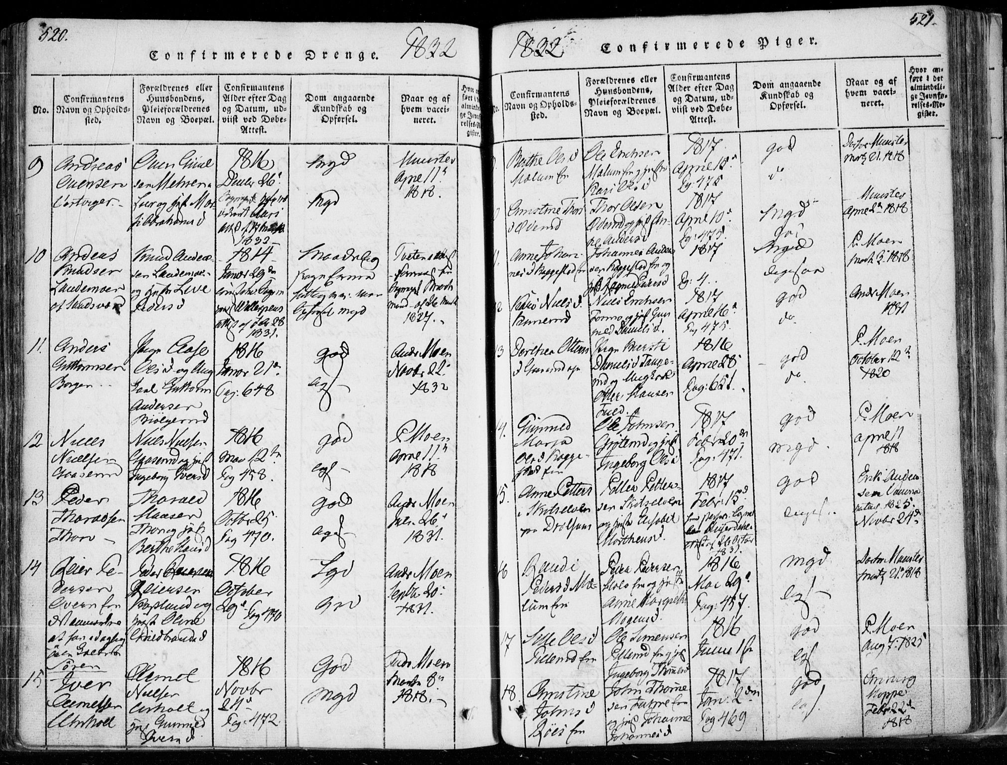 Modum kirkebøker, AV/SAKO-A-234/F/Fa/L0006: Parish register (official) no. 6, 1832-1841, p. 520-521