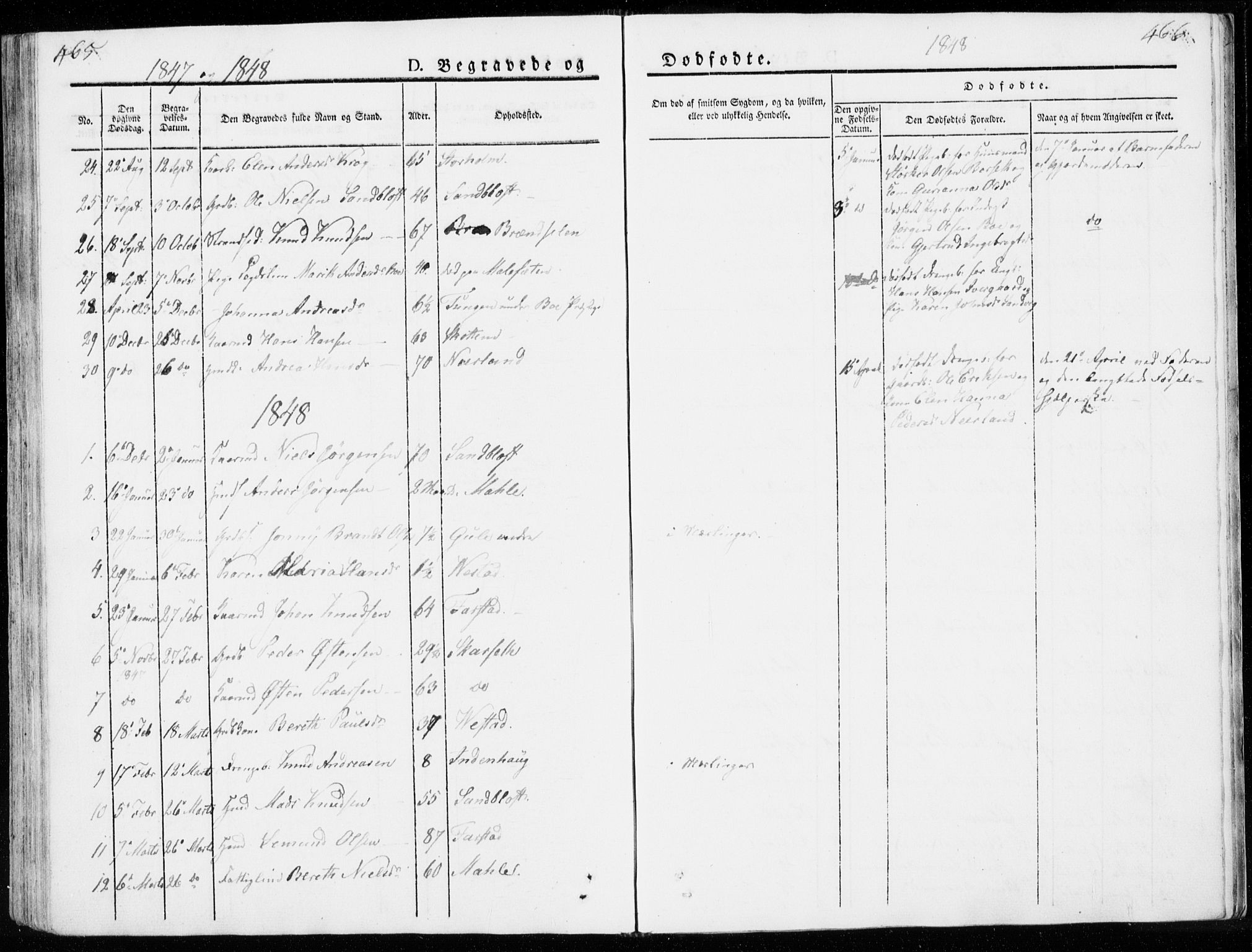 Ministerialprotokoller, klokkerbøker og fødselsregistre - Møre og Romsdal, AV/SAT-A-1454/566/L0766: Parish register (official) no. 566A05, 1842-1851, p. 465-466