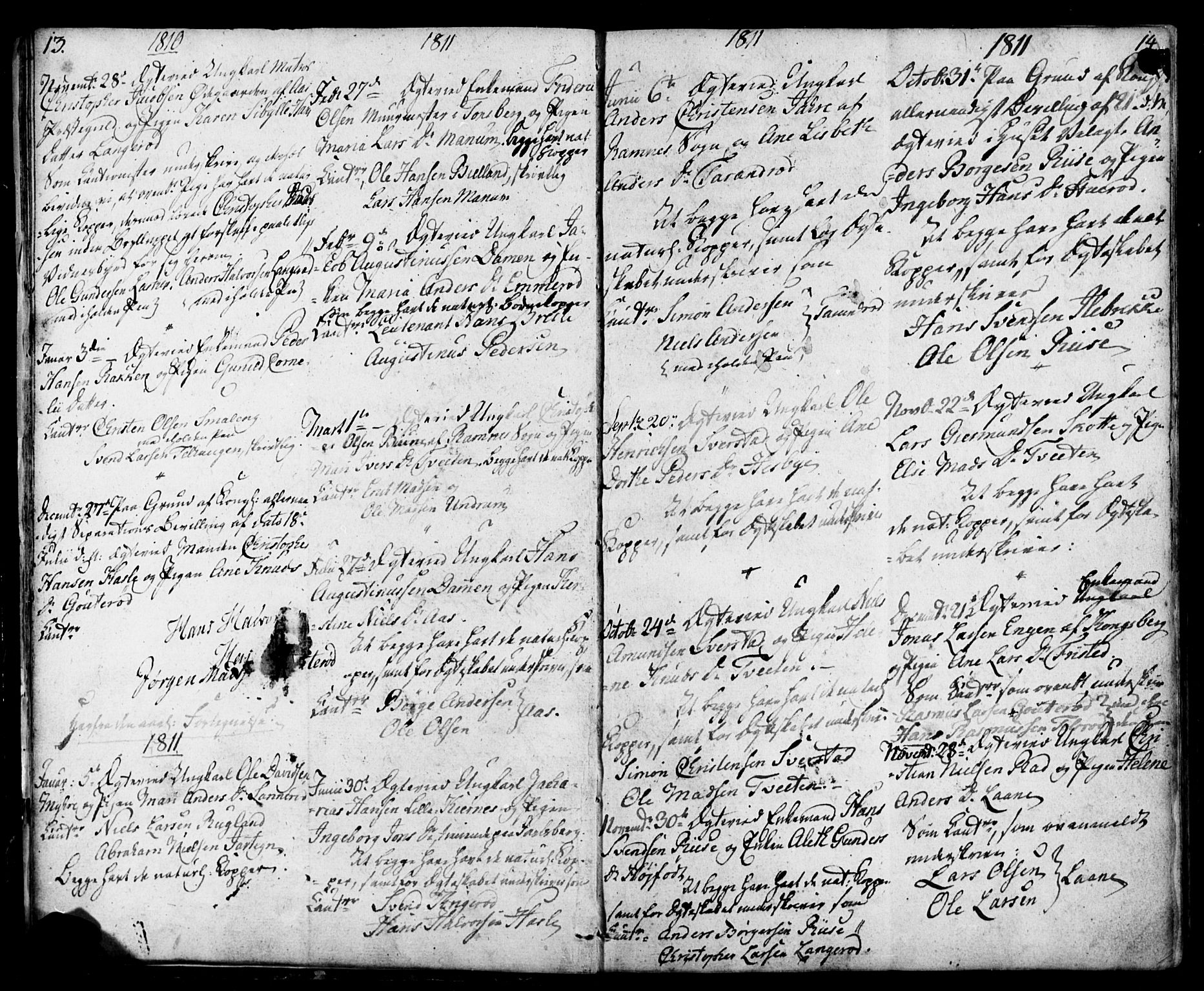 Sem kirkebøker, AV/SAKO-A-5/F/Fa/L0003: Parish register (official) no. I 3, 1799-1814, p. 13-14