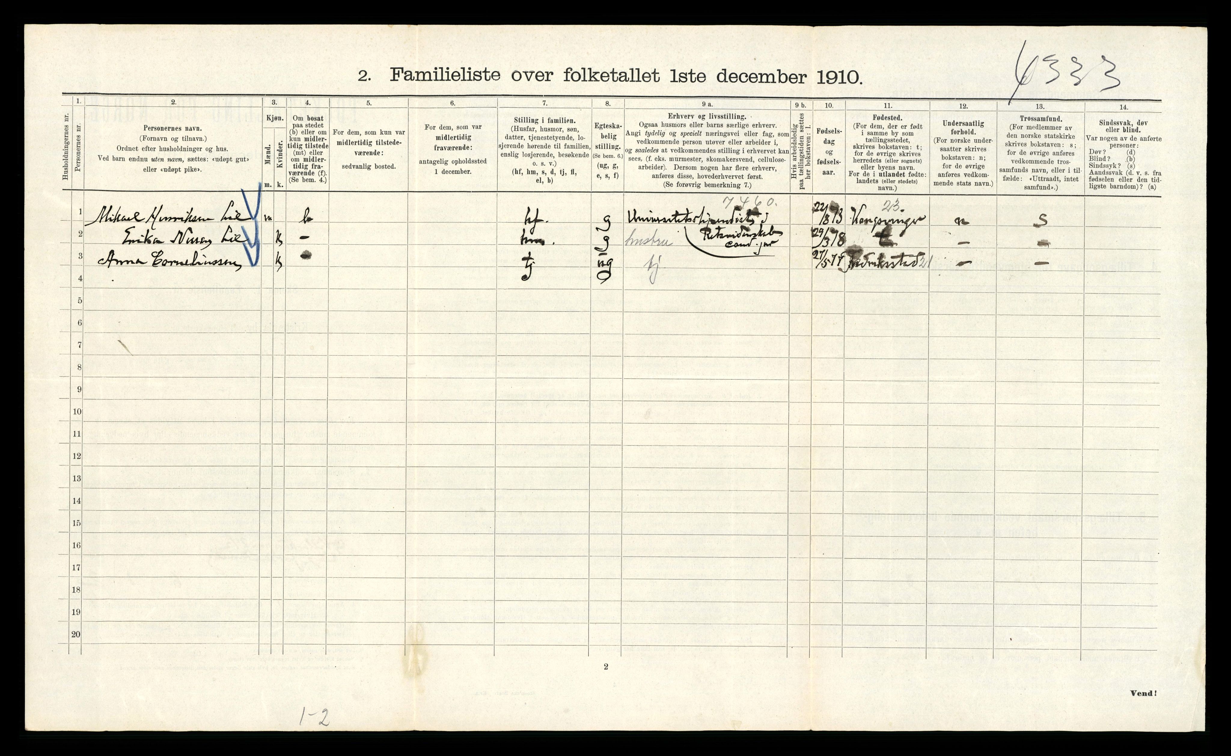 RA, 1910 census for Kristiania, 1910, p. 26110