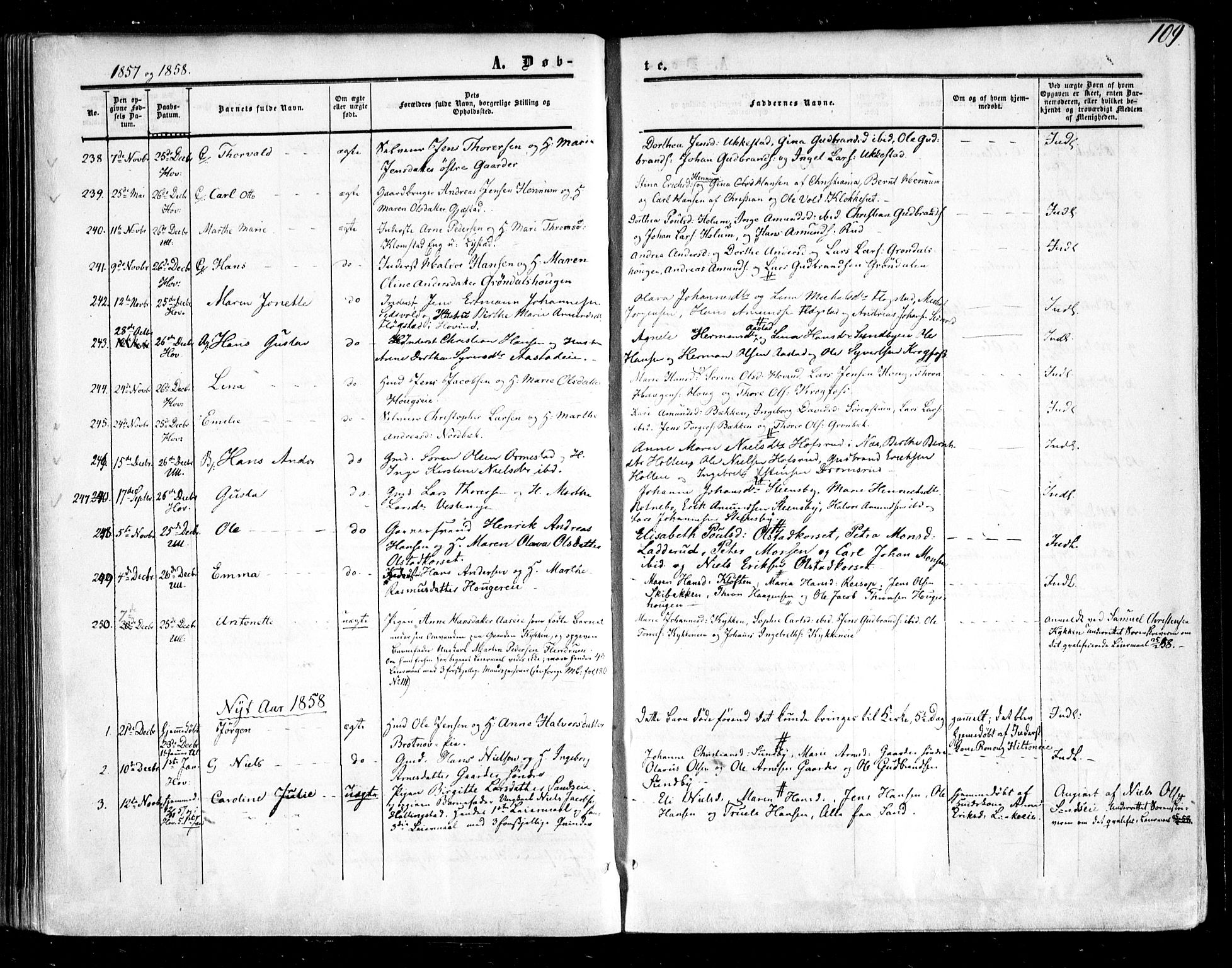 Ullensaker prestekontor Kirkebøker, SAO/A-10236a/F/Fa/L0015.a: Parish register (official) no. I 15A, 1851-1862, p. 109