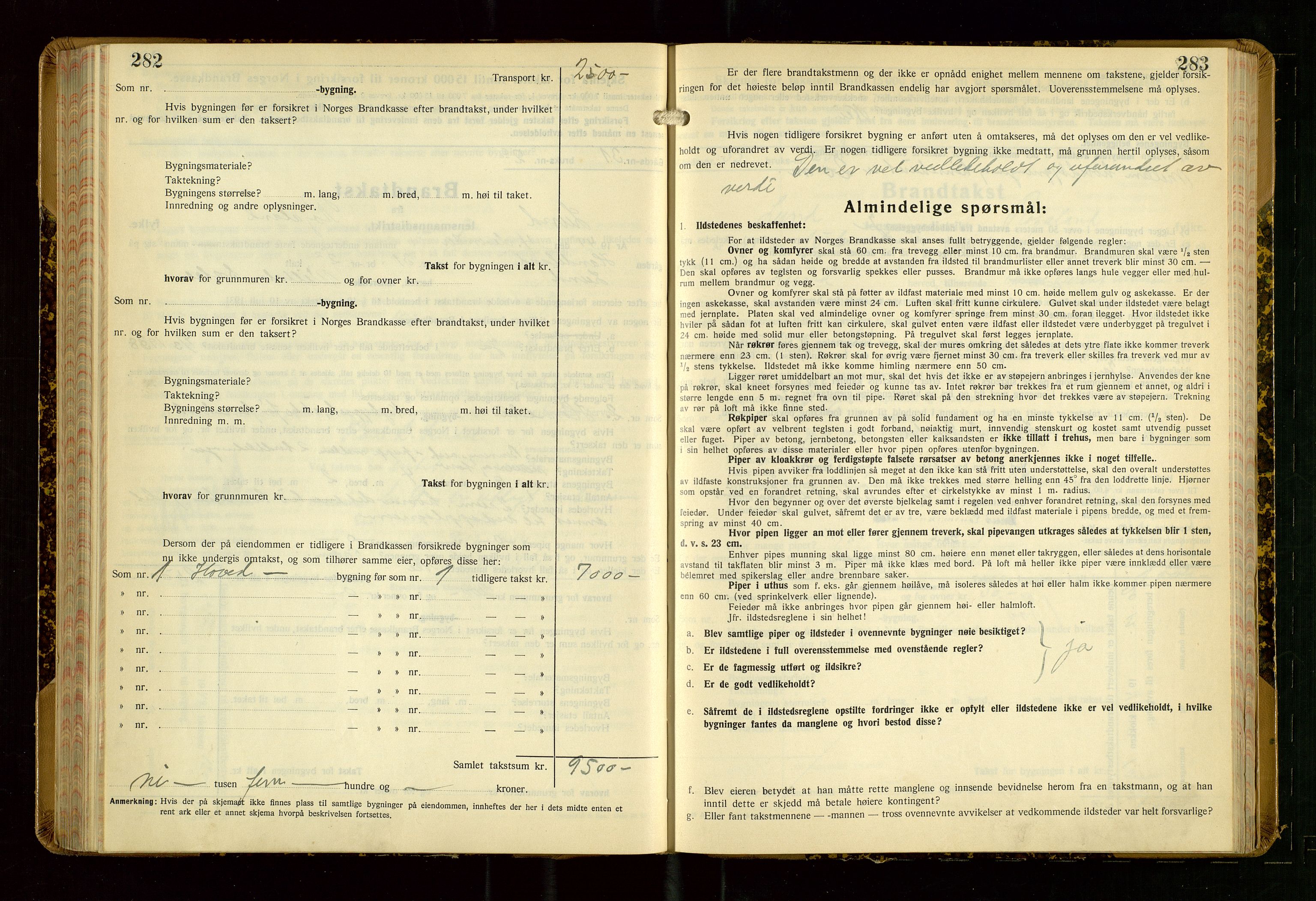 Lund lensmannskontor, SAST/A-100303/Gob/L0006: "Brandtakstprotokoll", 1938-1951, p. 282-283