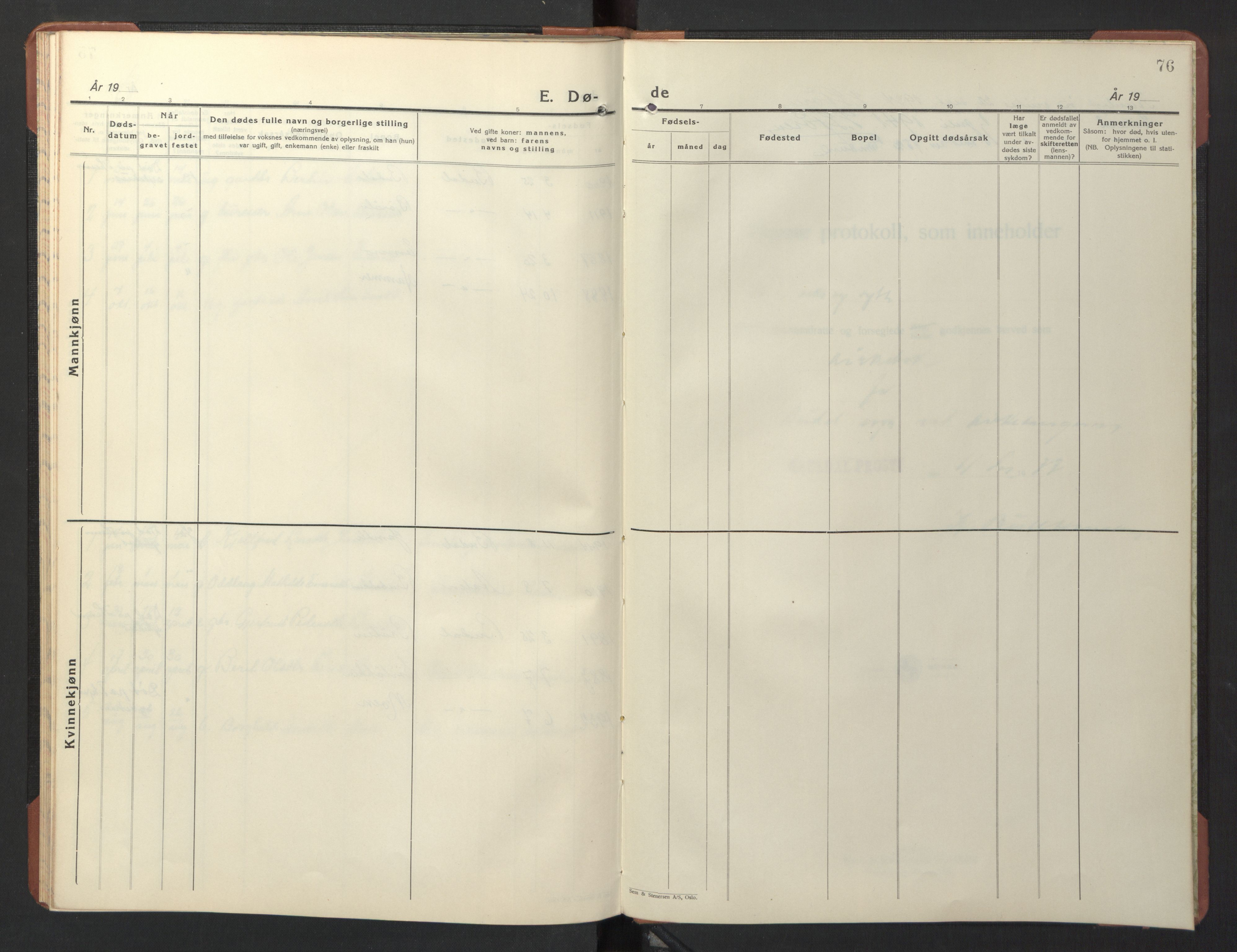 Ministerialprotokoller, klokkerbøker og fødselsregistre - Sør-Trøndelag, SAT/A-1456/690/L1053: Parish register (copy) no. 690C03, 1930-1947, p. 76
