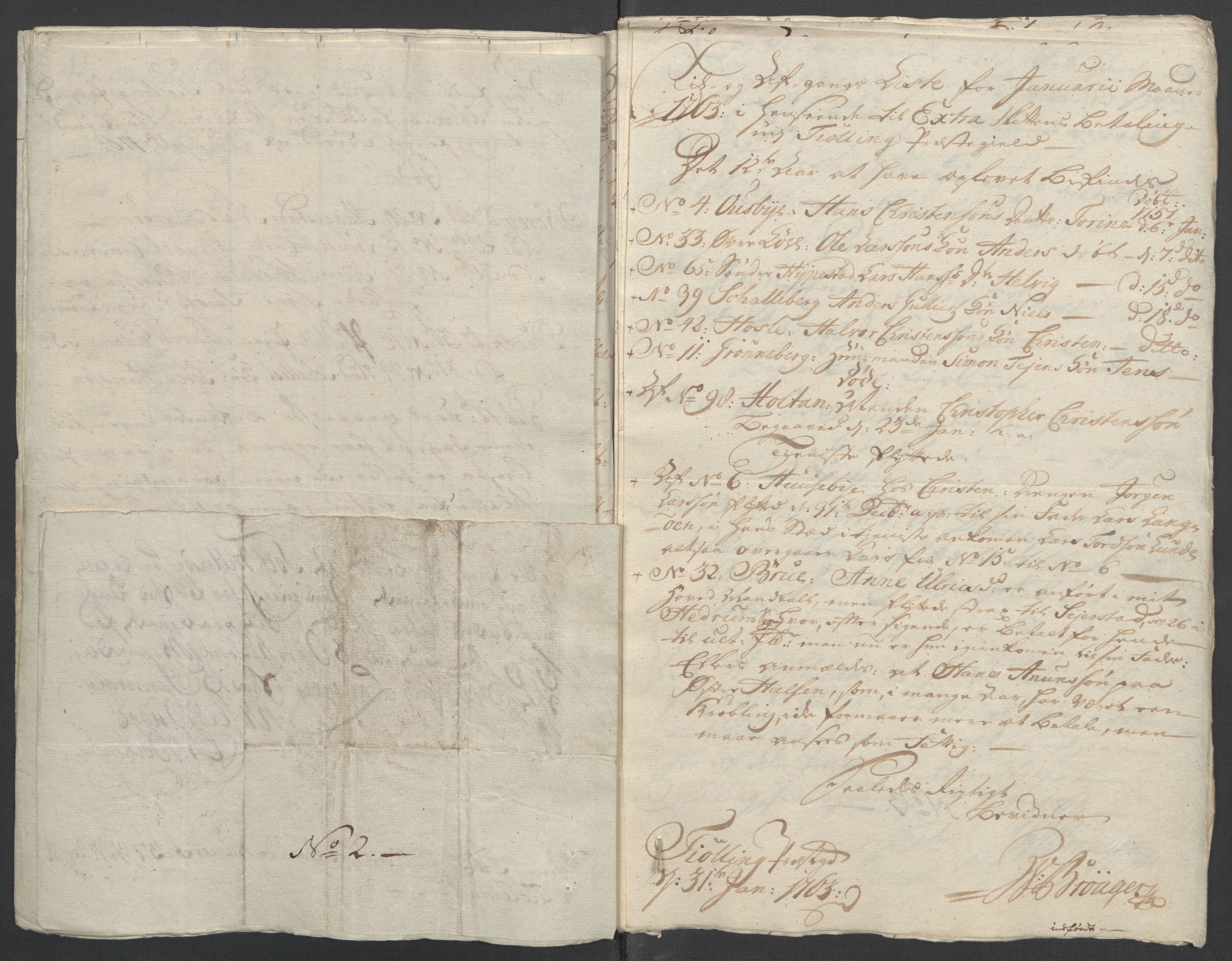 Rentekammeret inntil 1814, Reviderte regnskaper, Fogderegnskap, AV/RA-EA-4092/R33/L2033: Ekstraskatten Larvik grevskap, 1762-1764, p. 249