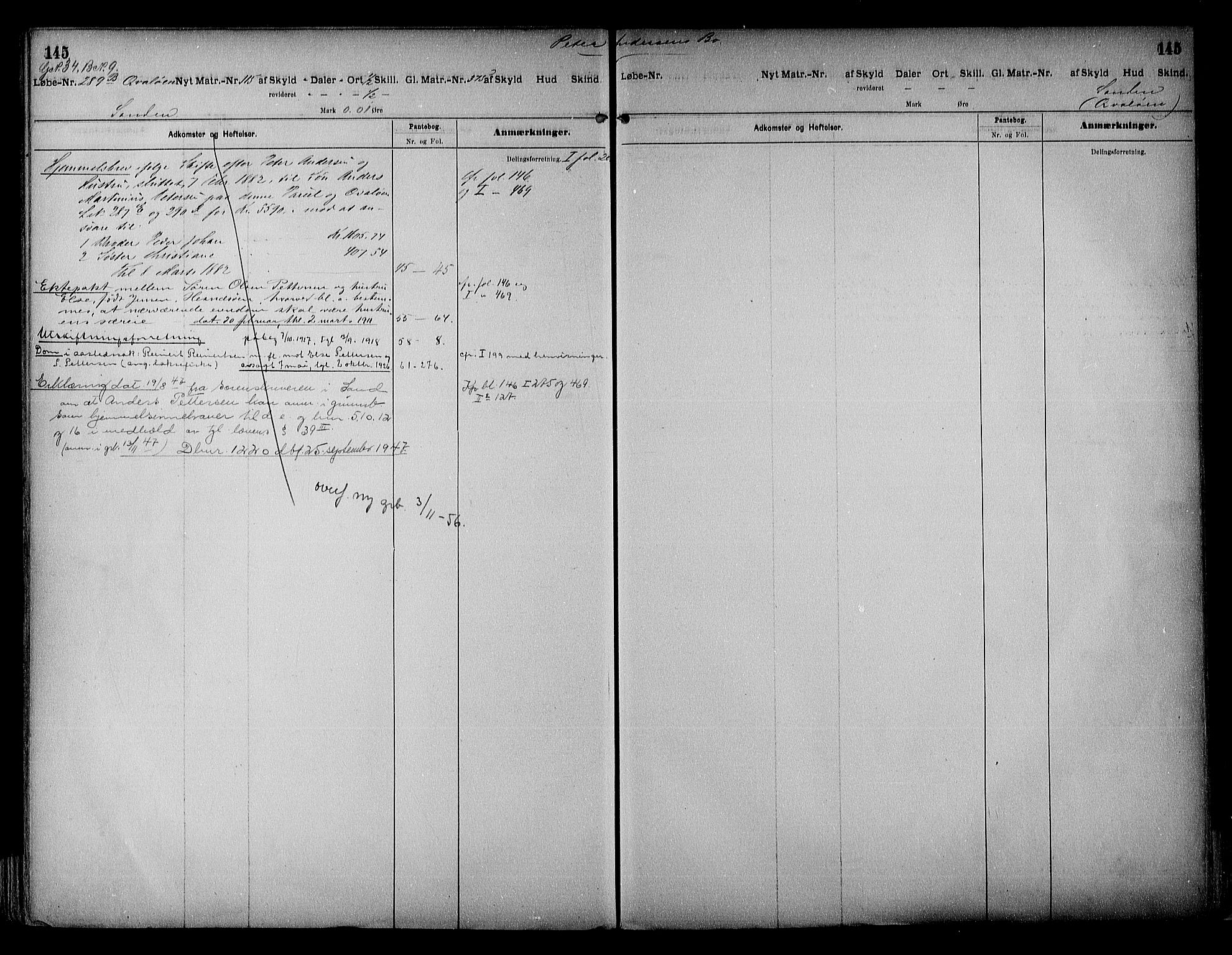Vestre Nedenes/Sand sorenskriveri, SAK/1221-0010/G/Ga/L0017: Mortgage register no. 13a, 1872-1956, p. 145