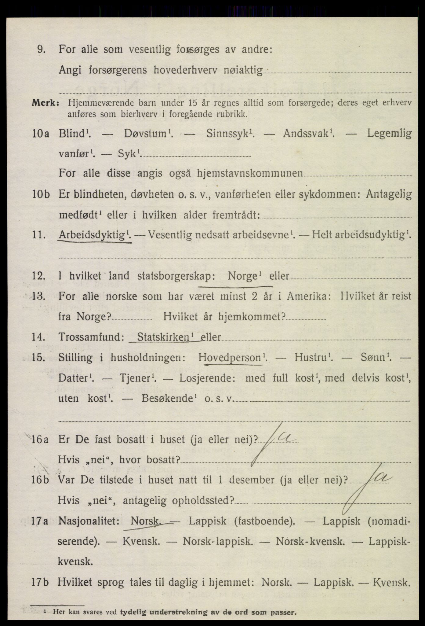 SAT, 1920 census for Beitstad, 1920, p. 2384