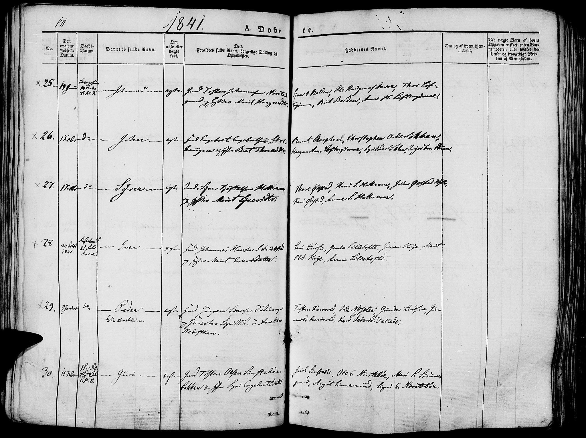 Lesja prestekontor, SAH/PREST-068/H/Ha/Haa/L0005: Parish register (official) no. 5, 1830-1842, p. 171