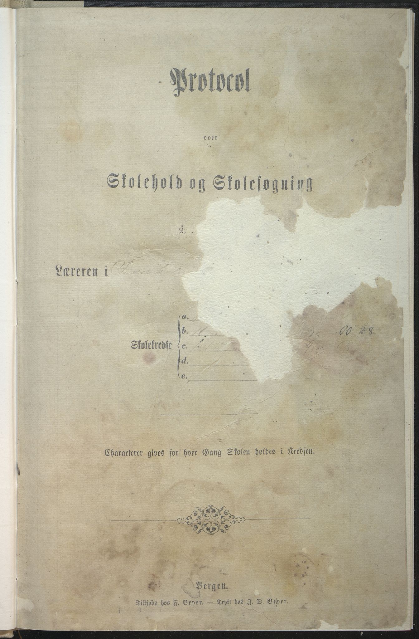 Gaular kommune. Råheim skule, VLFK/K-14300.520.05/542/L0001: skuleprotokoll for Viken skule, Råheim skule og Øvrebotten skule, 1868-1877