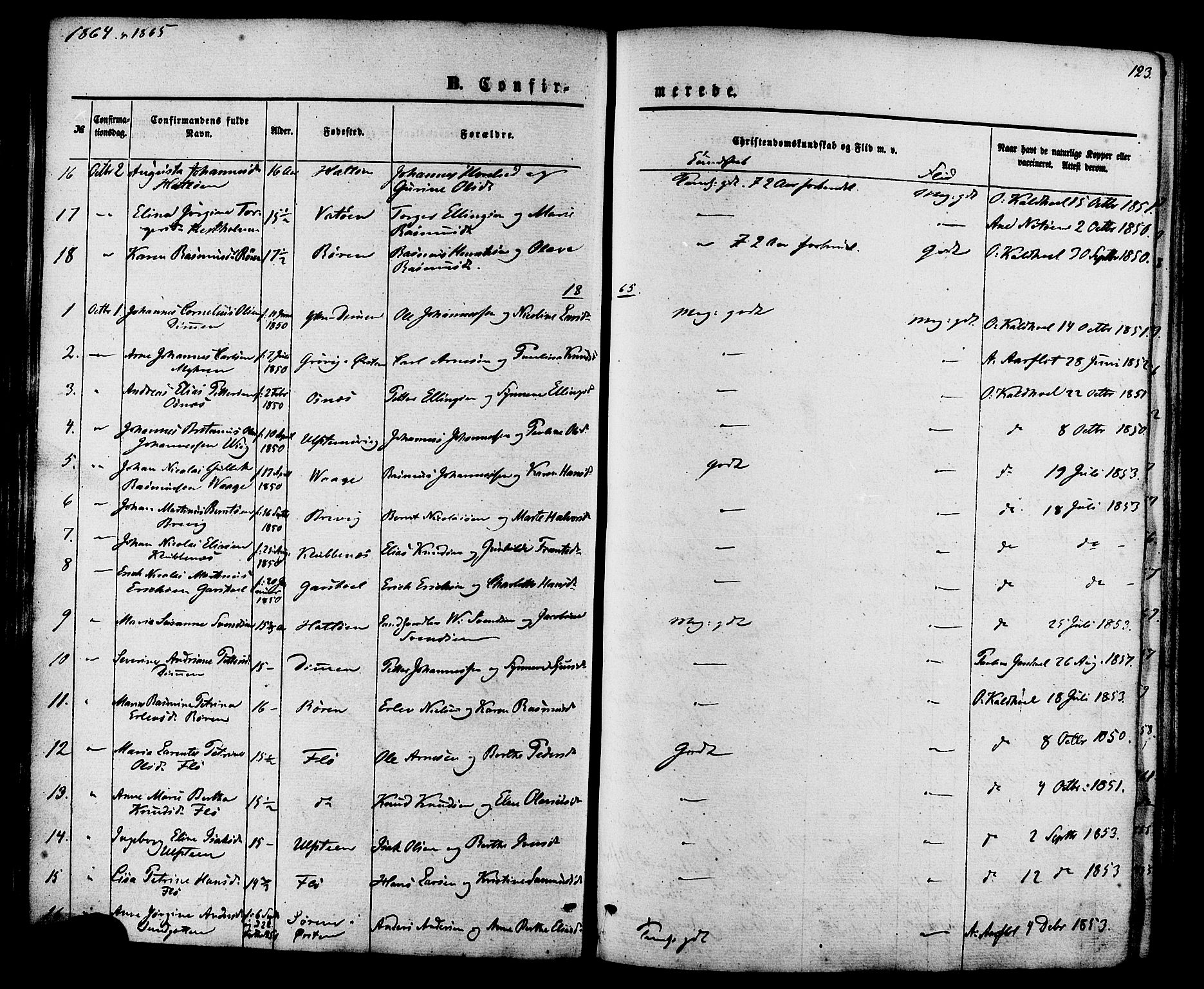 Ministerialprotokoller, klokkerbøker og fødselsregistre - Møre og Romsdal, SAT/A-1454/509/L0105: Parish register (official) no. 509A03, 1848-1882, p. 123