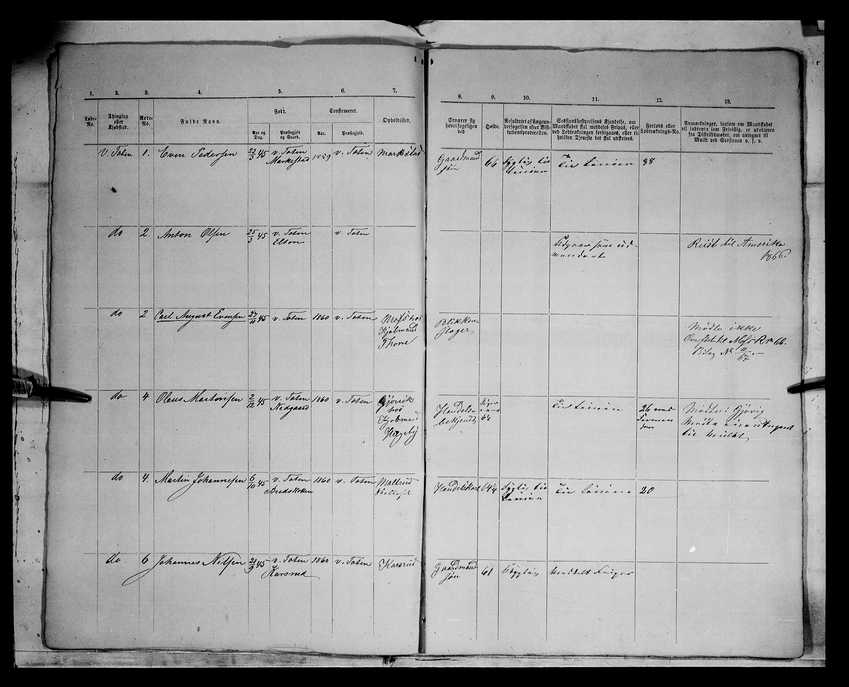 Fylkesmannen i Oppland, AV/SAH-FYO-002/1/K/Kg/L1167: Søndre og Nordre Land, Vestre Toten, 1860-1879, p. 7776