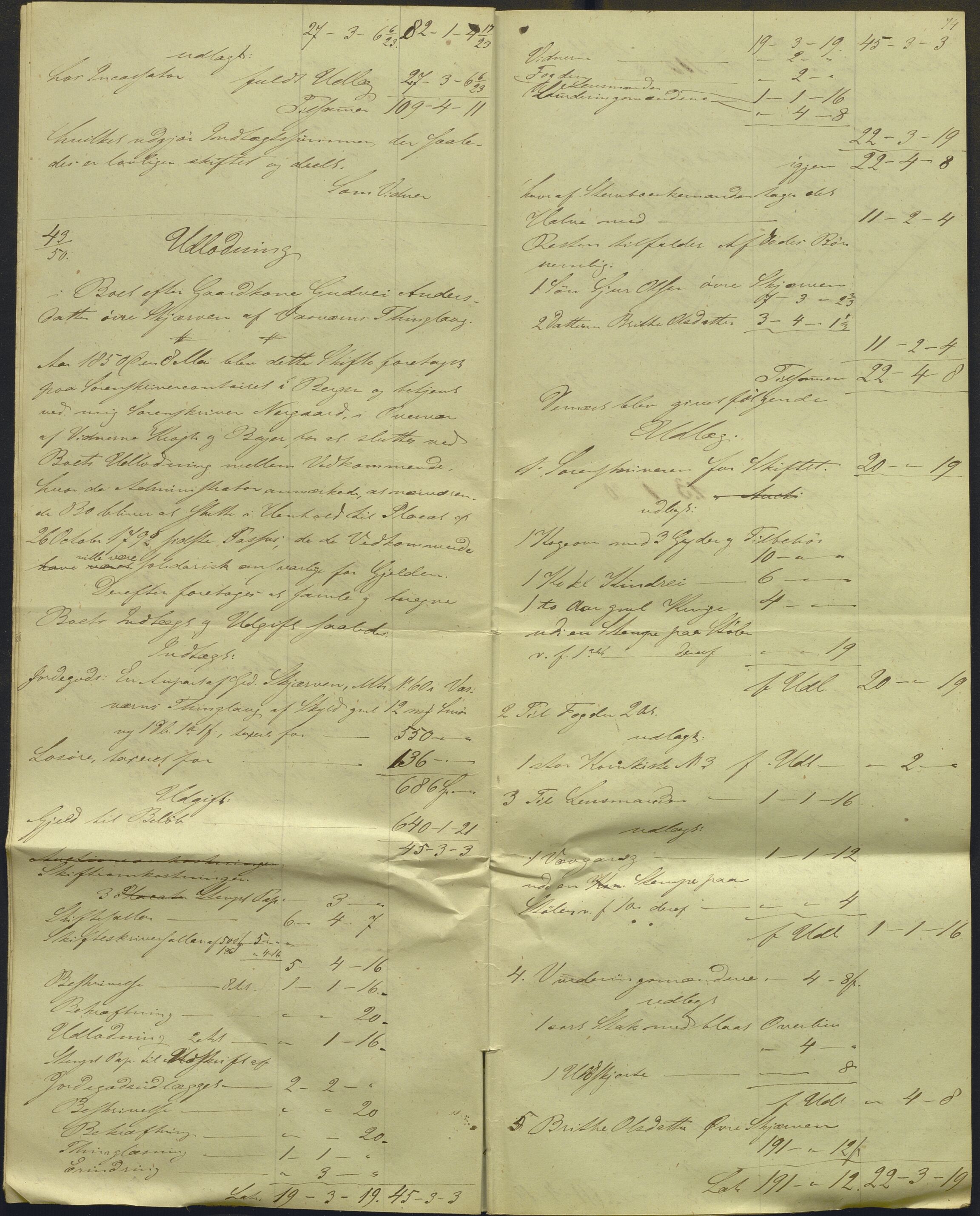 Nordhordland sorenskrivar, AV/SAB-A-2901/1/H/Hd/Hdb/L0001: Konsept til utlodningar, 1850-1852, p. 86