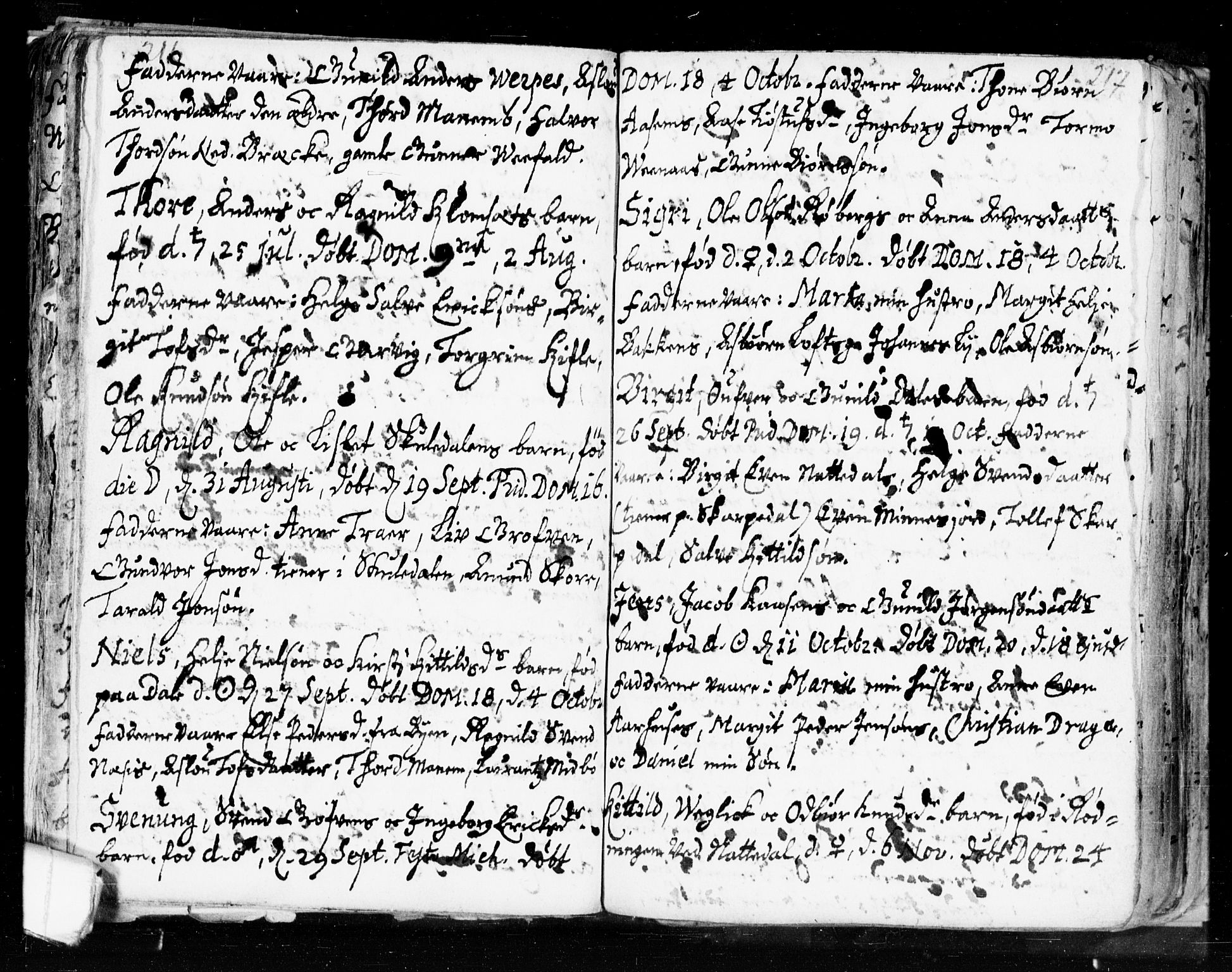 Seljord kirkebøker, SAKO/A-20/F/Fa/L0002: Parish register (official) no. I 2, 1689-1713, p. 216-217