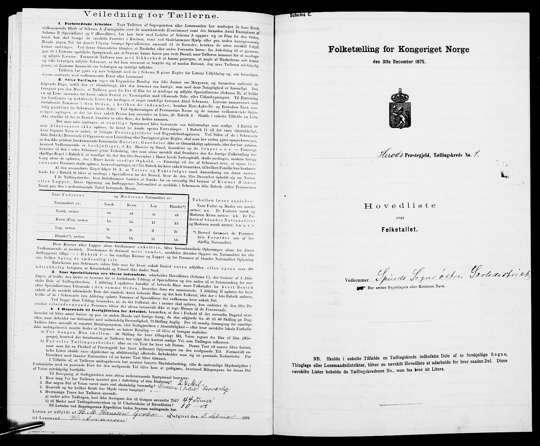 SAK, 1875 census for 1039P Herad, 1875, p. 33