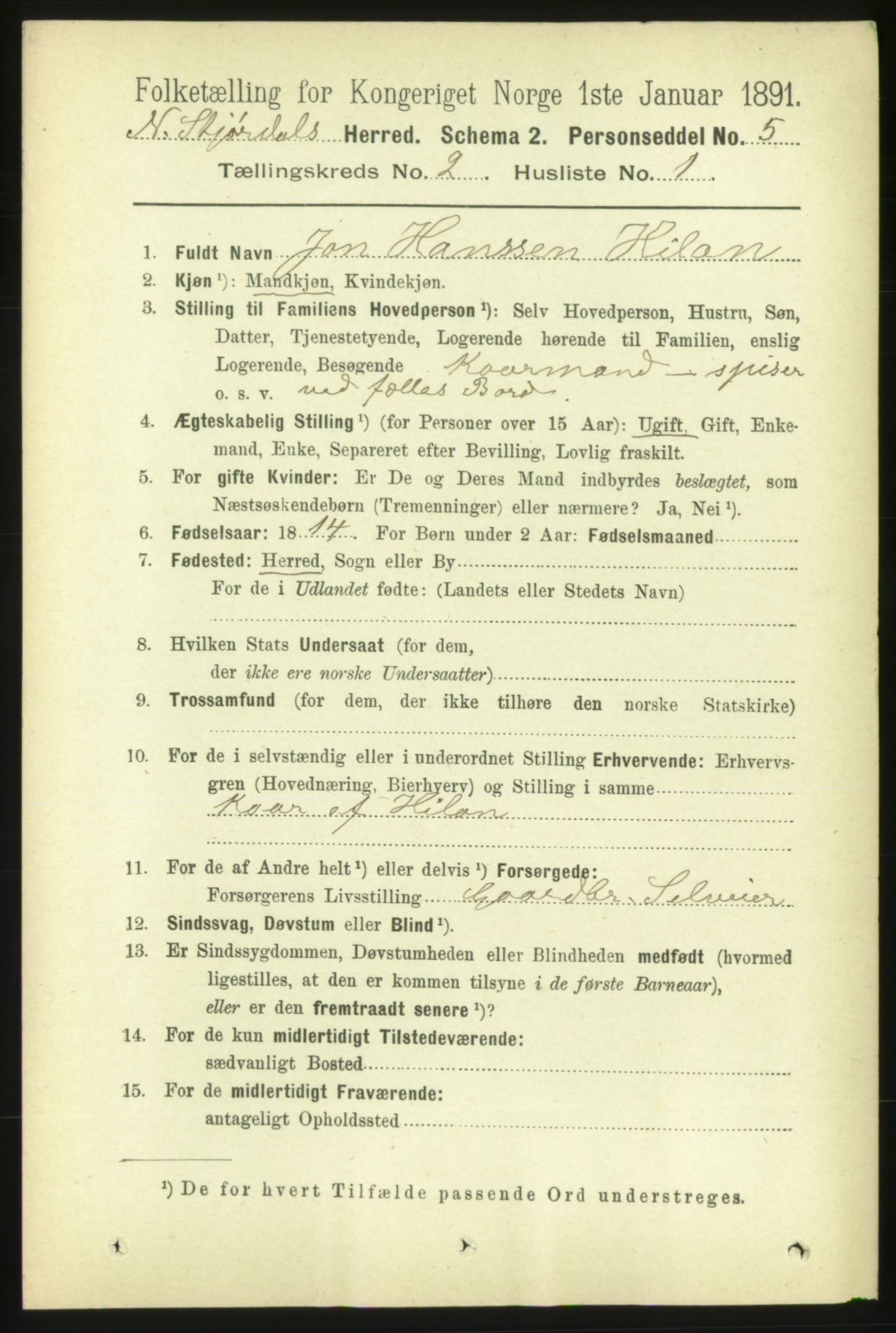 RA, 1891 census for 1714 Nedre Stjørdal, 1891, p. 491