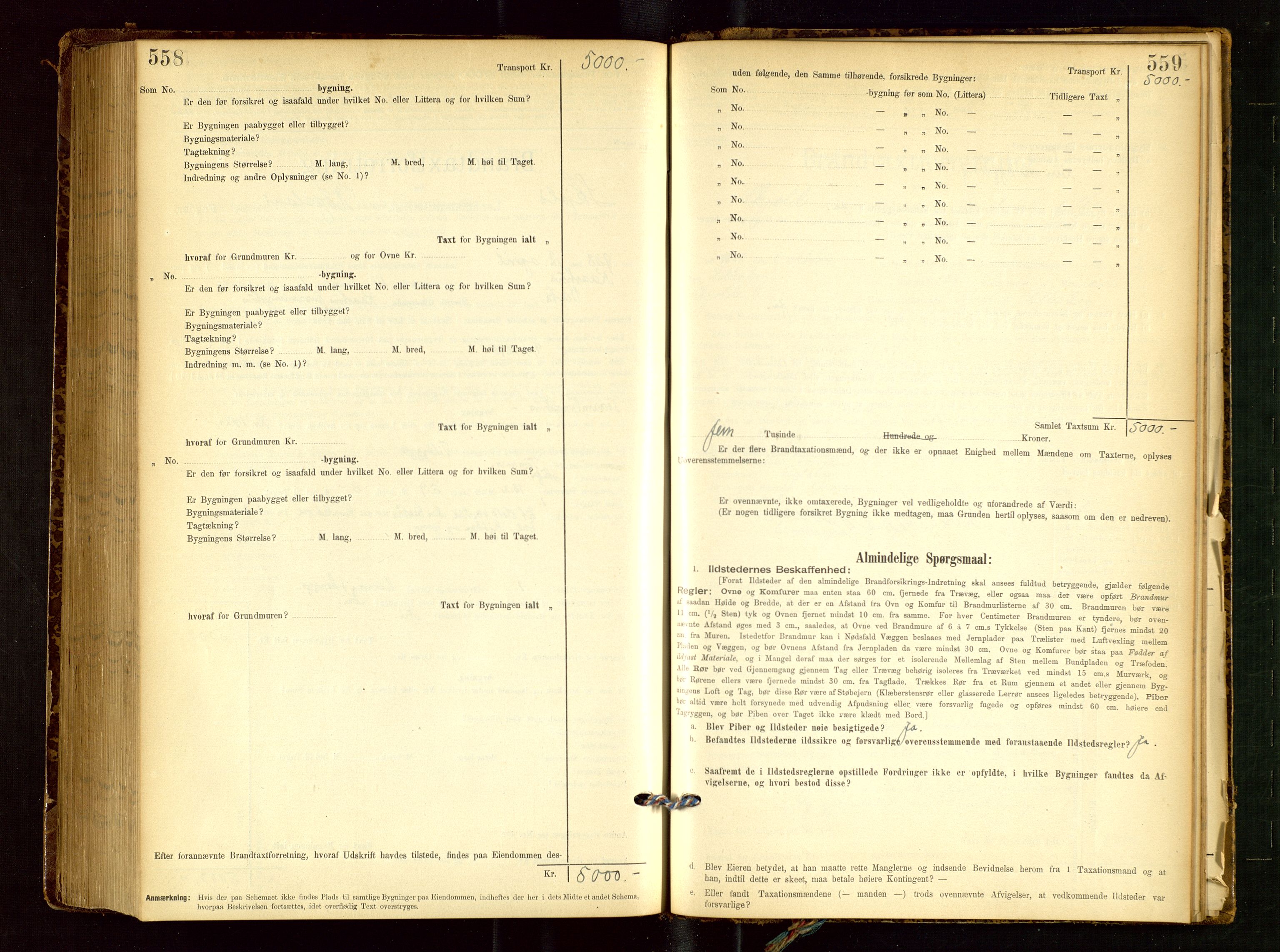 Skjold lensmannskontor, AV/SAST-A-100182/Gob/L0001: "Brandtaxationsprotokol for Skjold Lensmandsdistrikt Ryfylke Fogderi", 1894-1939, p. 558-559