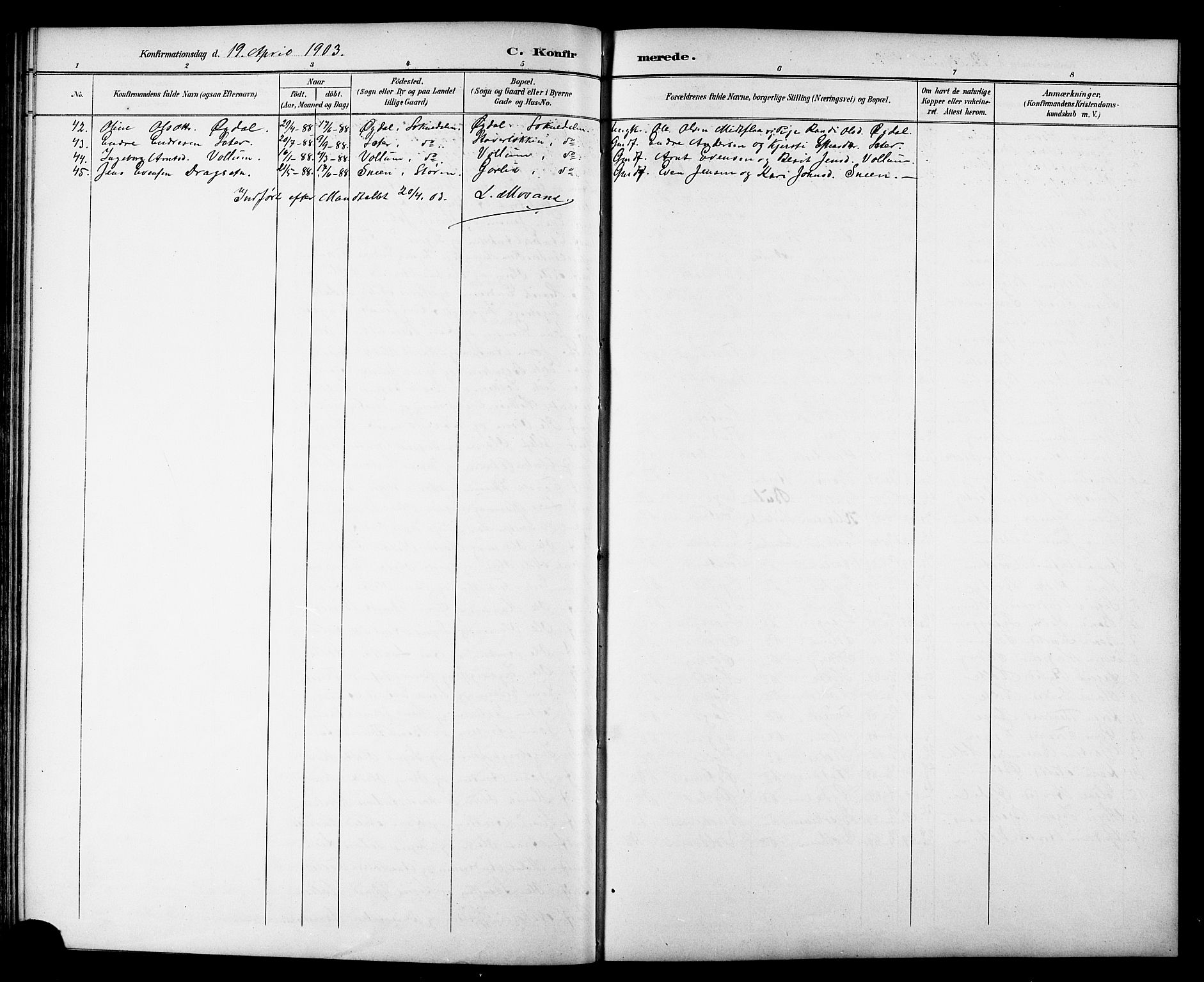 Ministerialprotokoller, klokkerbøker og fødselsregistre - Sør-Trøndelag, SAT/A-1456/689/L1044: Parish register (copy) no. 689C03, 1893-1922