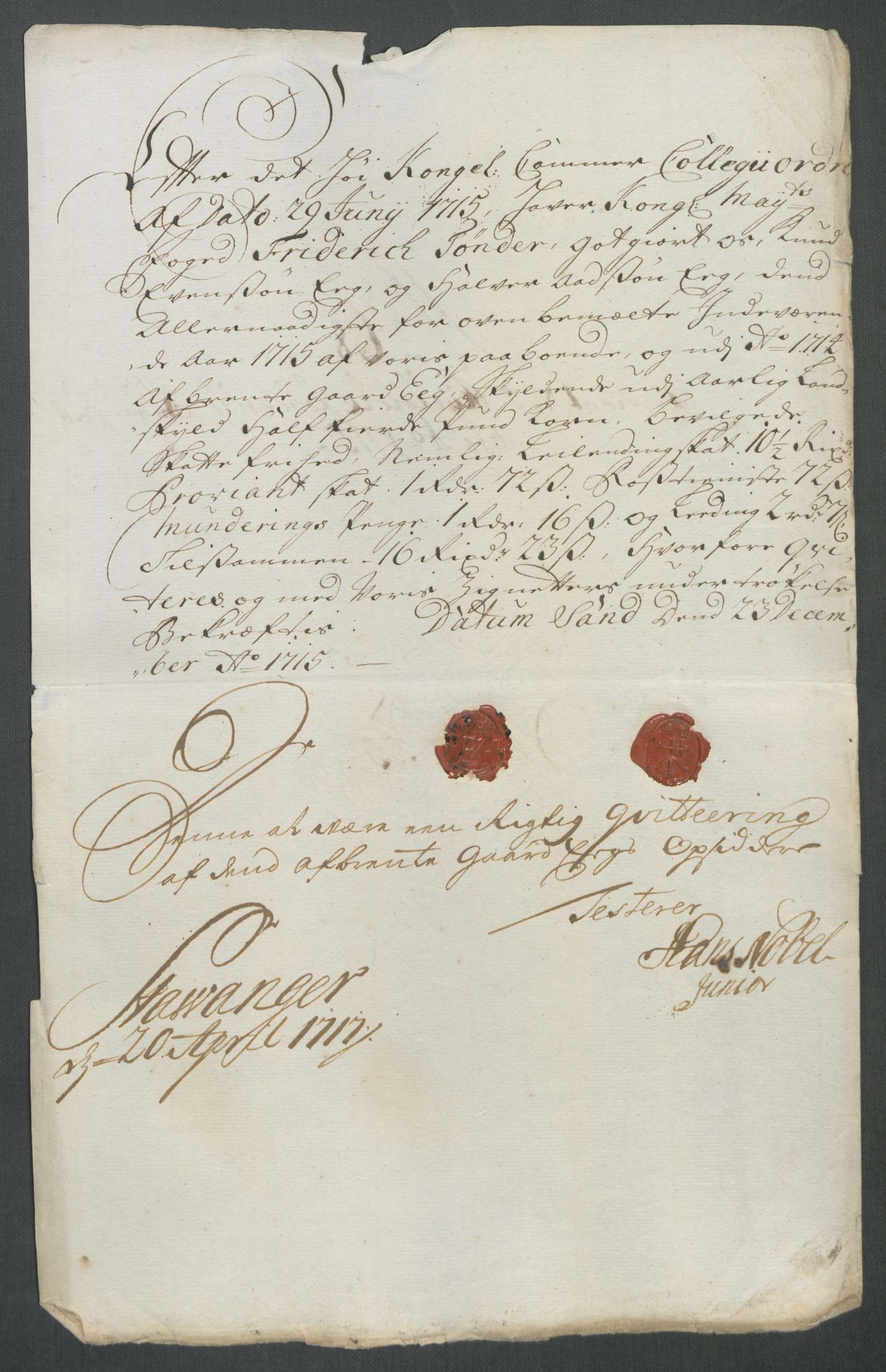 Rentekammeret inntil 1814, Reviderte regnskaper, Fogderegnskap, AV/RA-EA-4092/R47/L2868: Fogderegnskap Ryfylke, 1715, p. 370