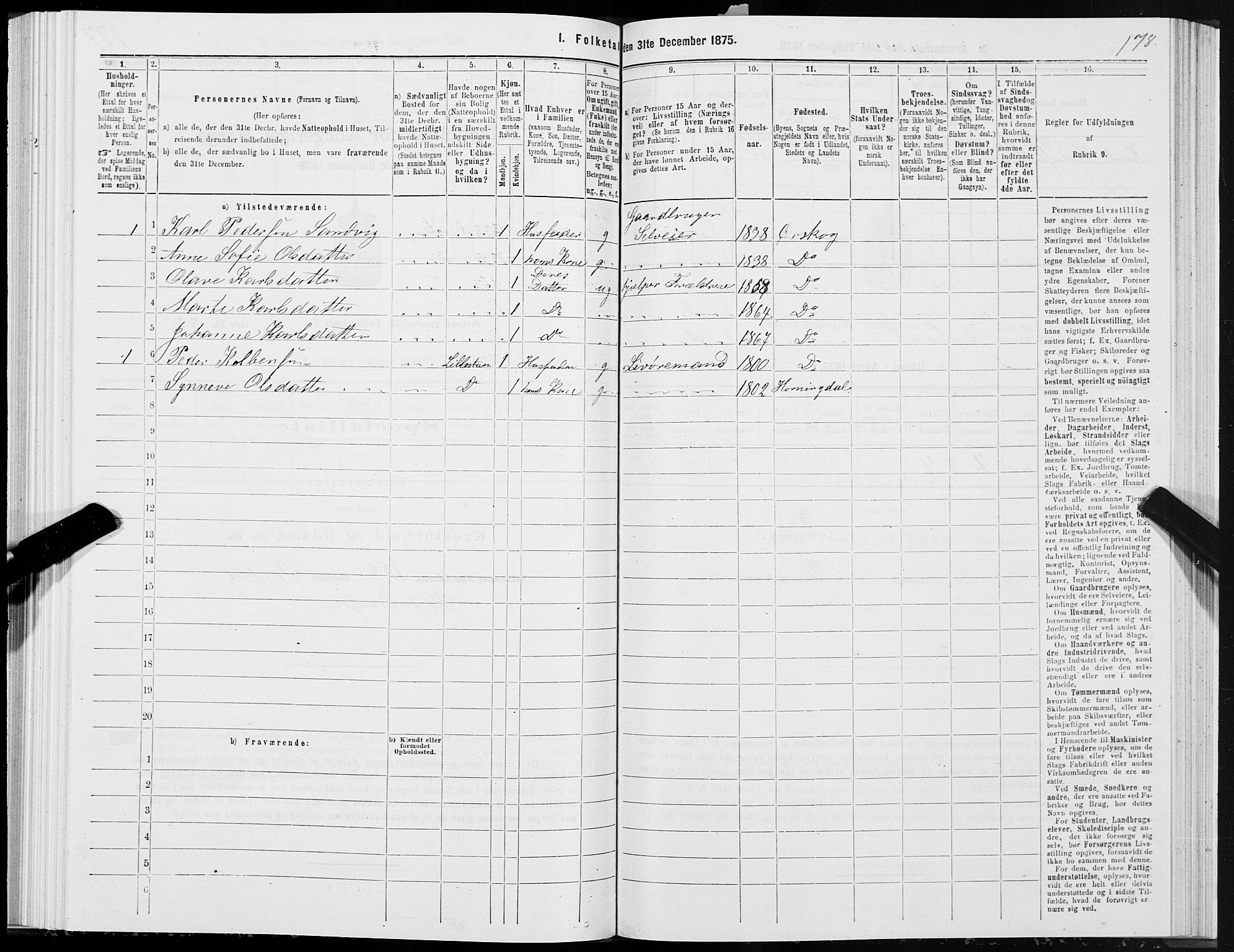 SAT, 1875 census for 1527P Ørskog, 1875, p. 3178