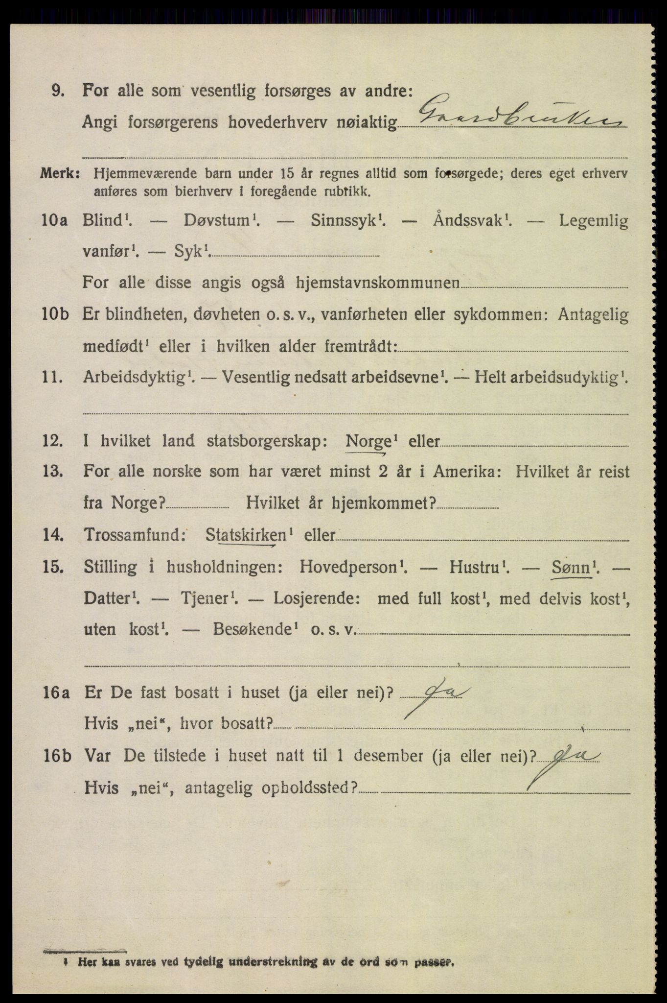 SAH, 1920 census for Tolga, 1920, p. 5454