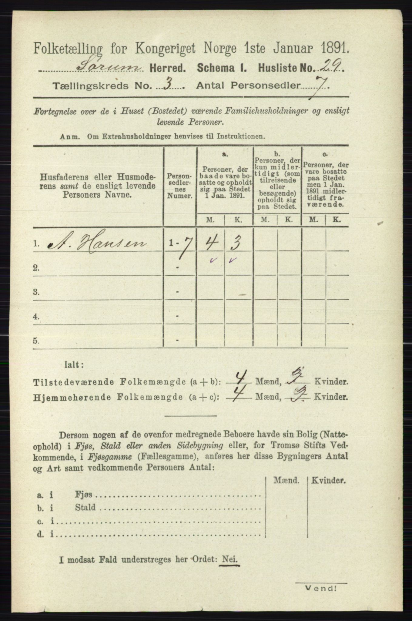 RA, 1891 census for 0226 Sørum, 1891, p. 1220